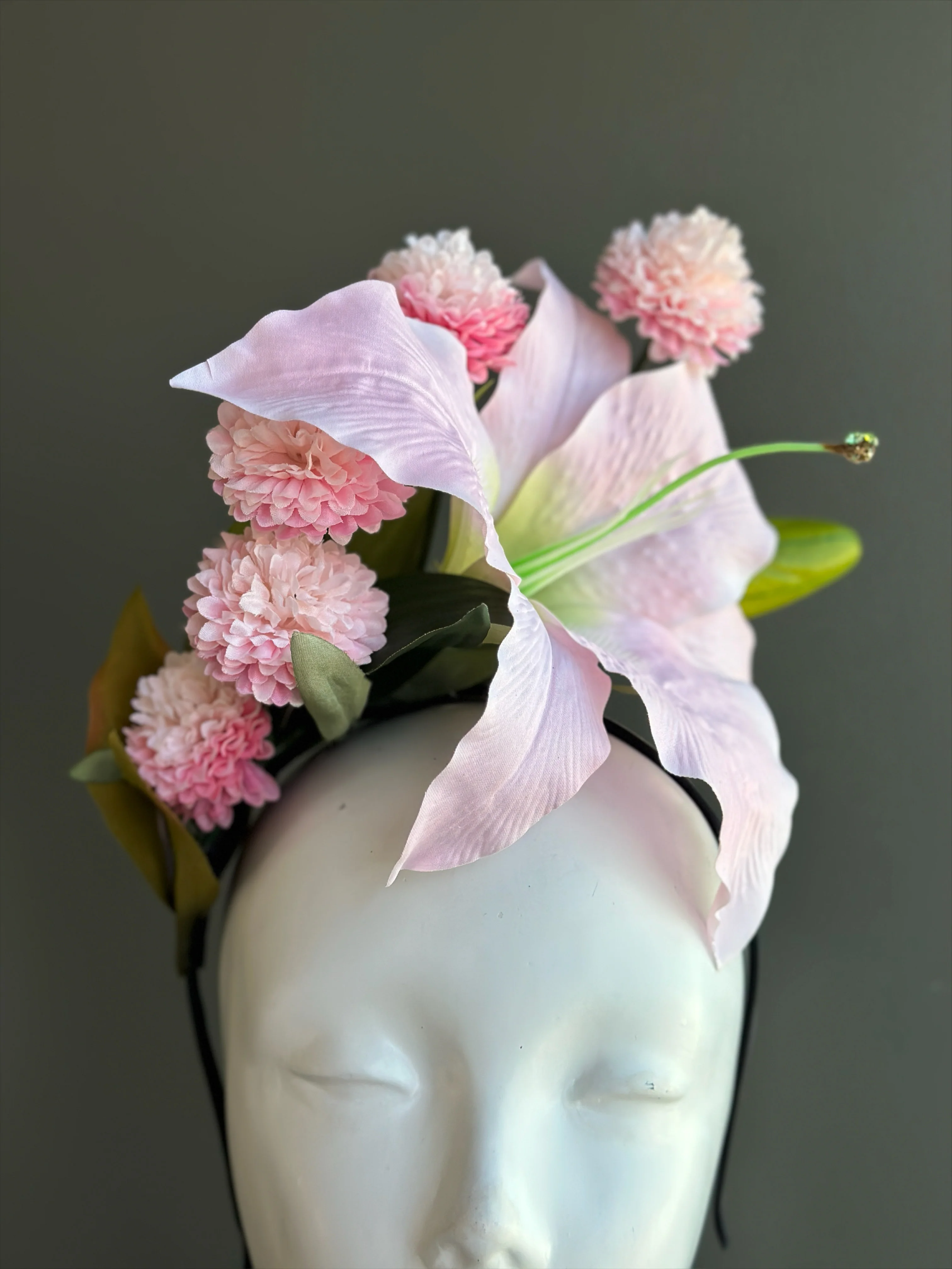 Blush Lily Fascinator - Pink Floral Fascinator - Image 5