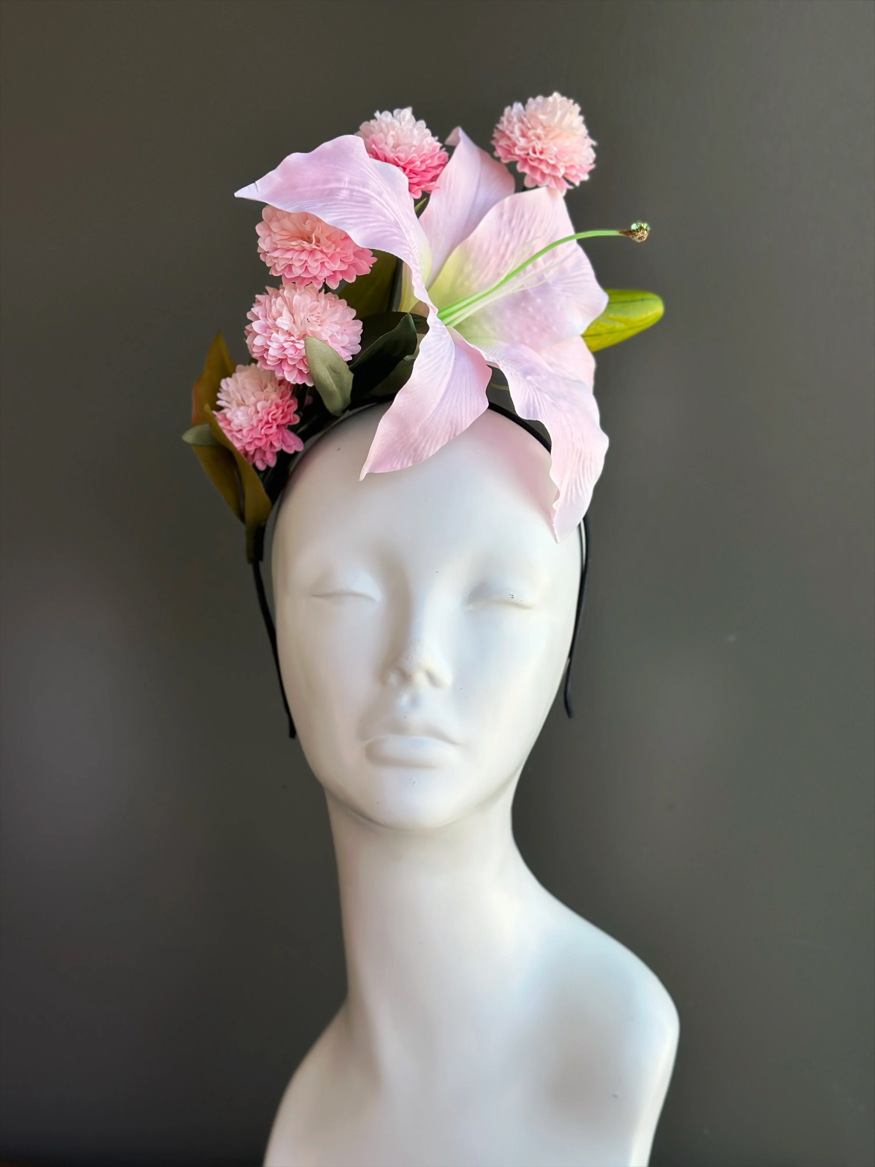 Blush Lily Fascinator - Pink Floral Fascinator - Image 6