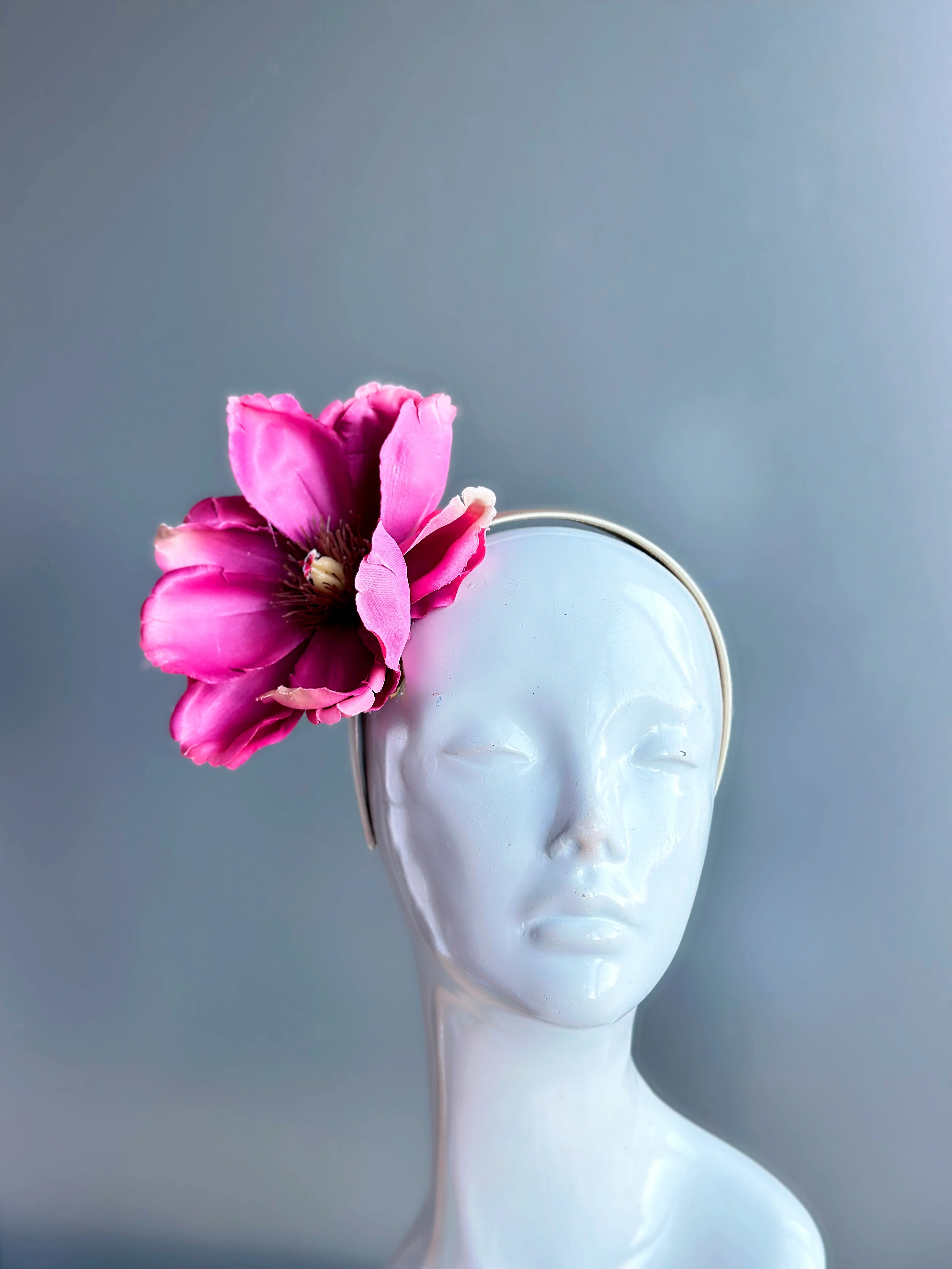 Pink Oversized Flower -  Fascinator Hat - Image 3