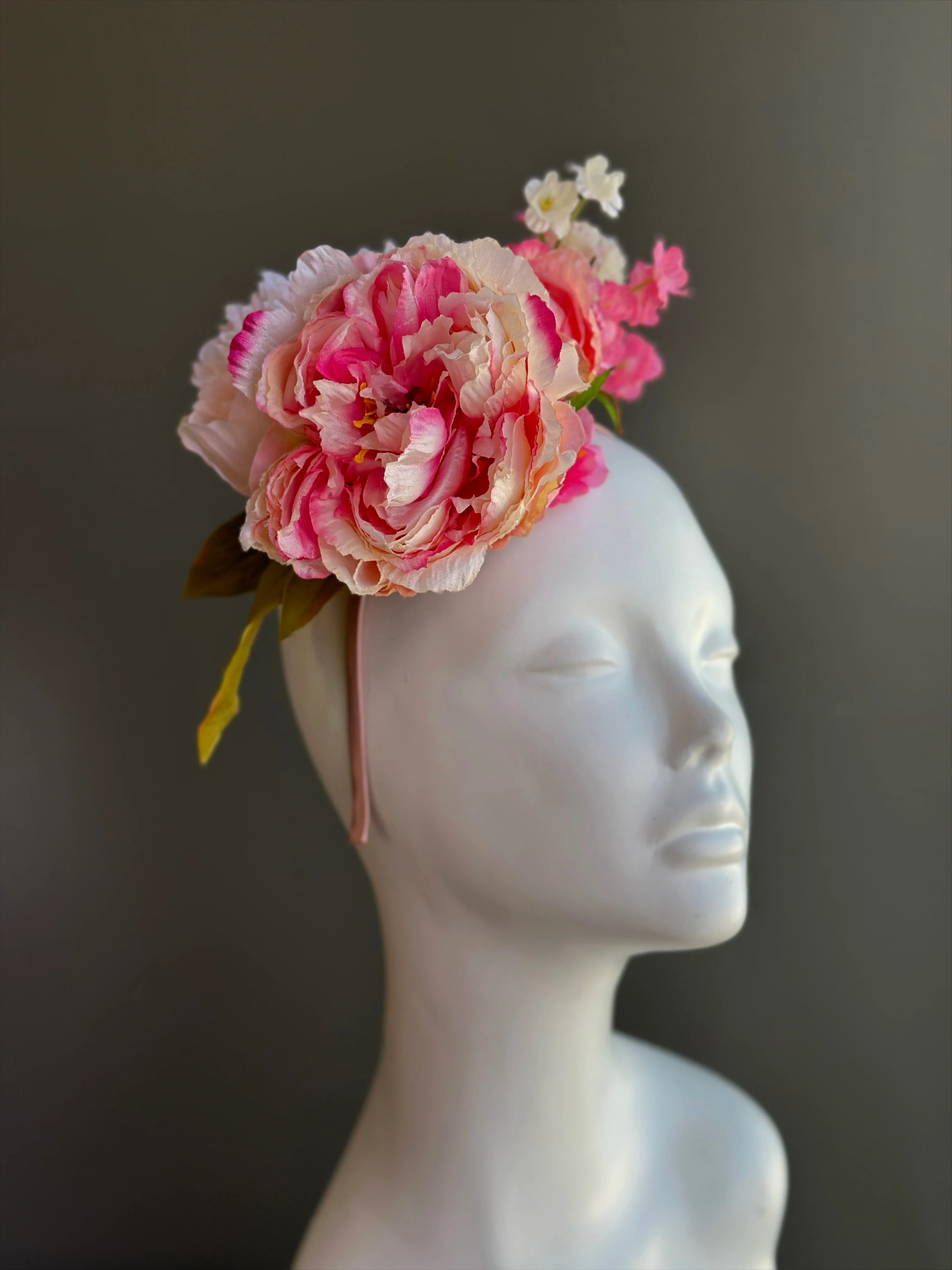 Pink Peony Fascinator - Image 3