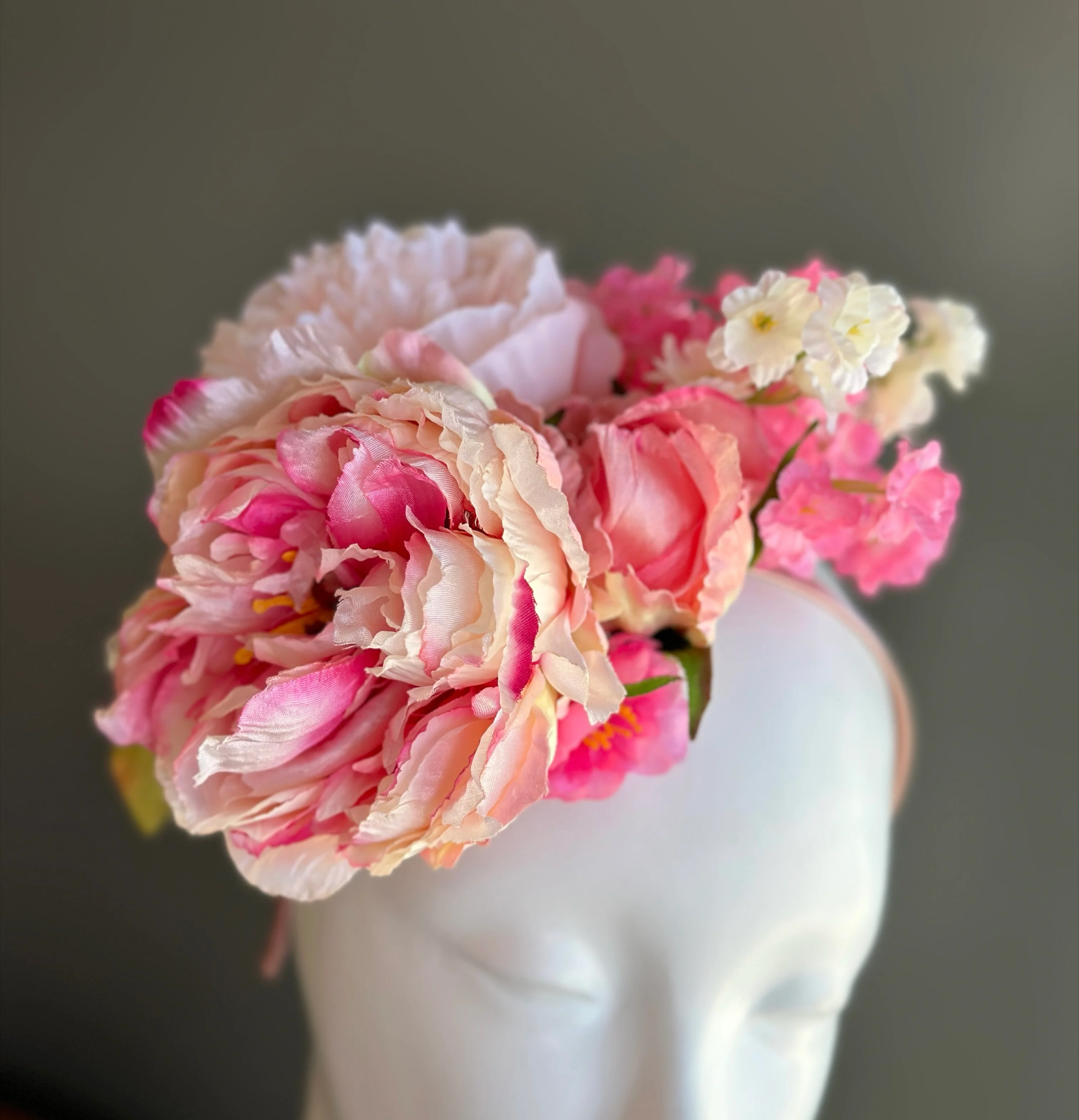 Pink Peony Fascinator - Image 4