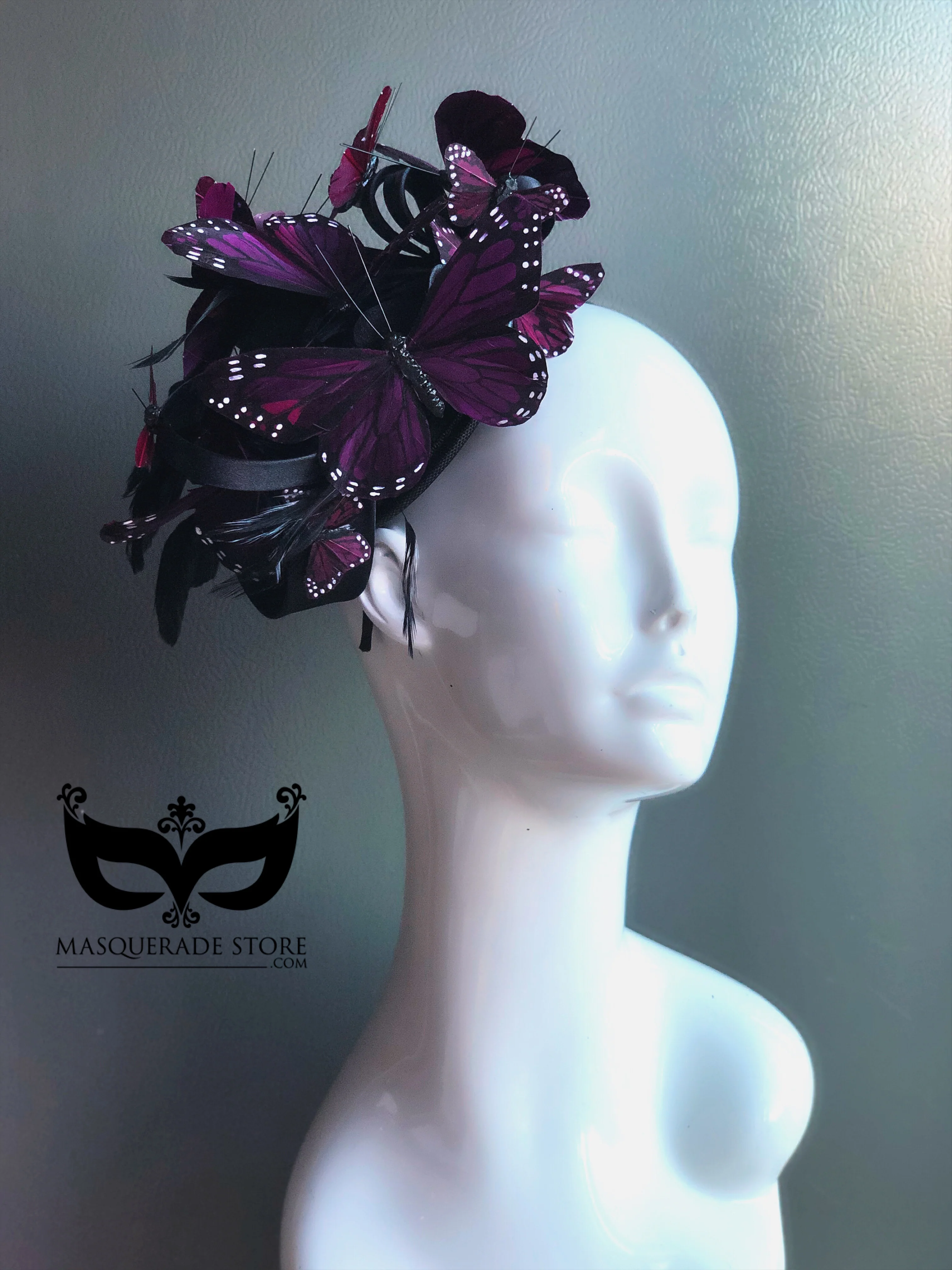 Butterfly Fascinator Hat - Purple