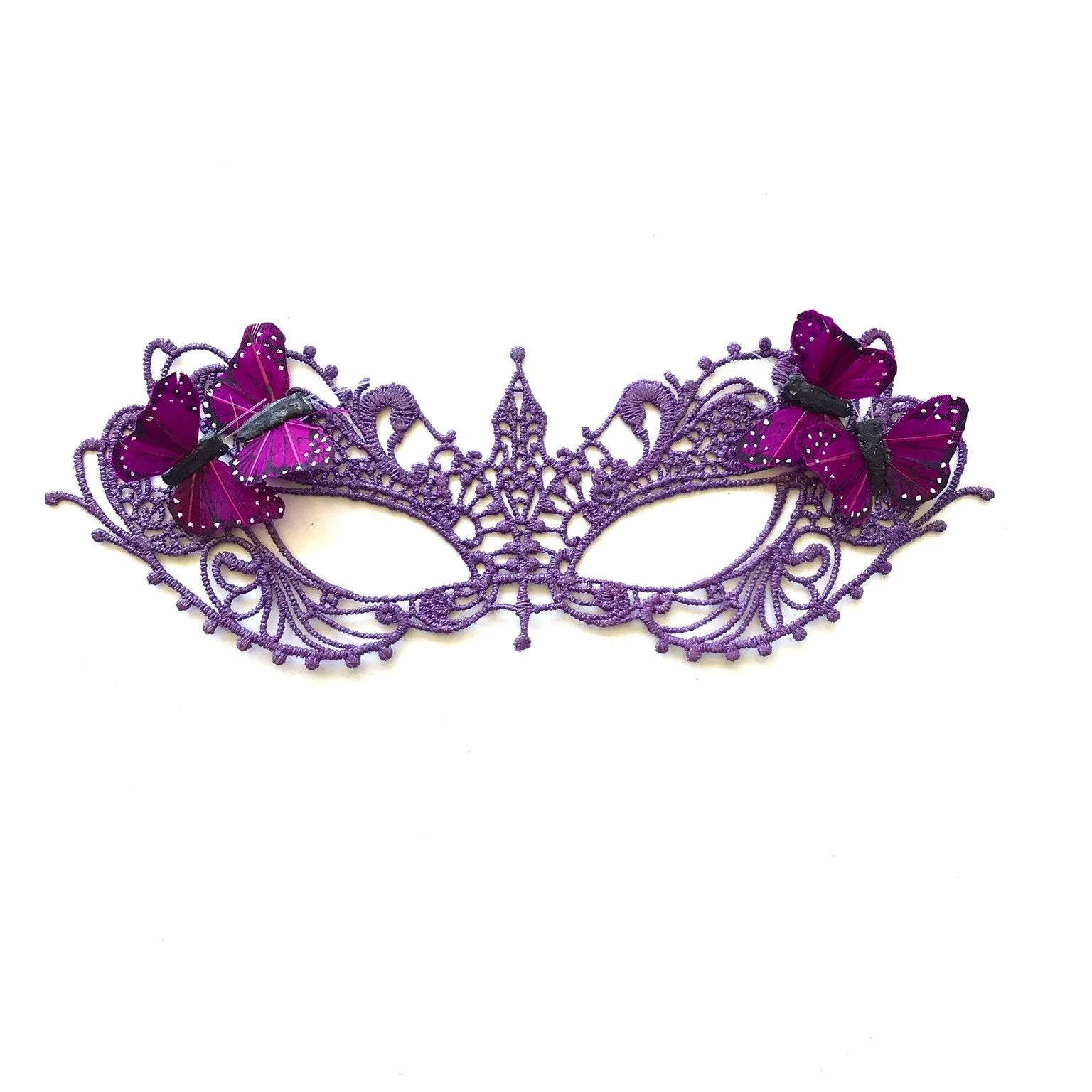Ana Lace Mask - Purple Butterflies