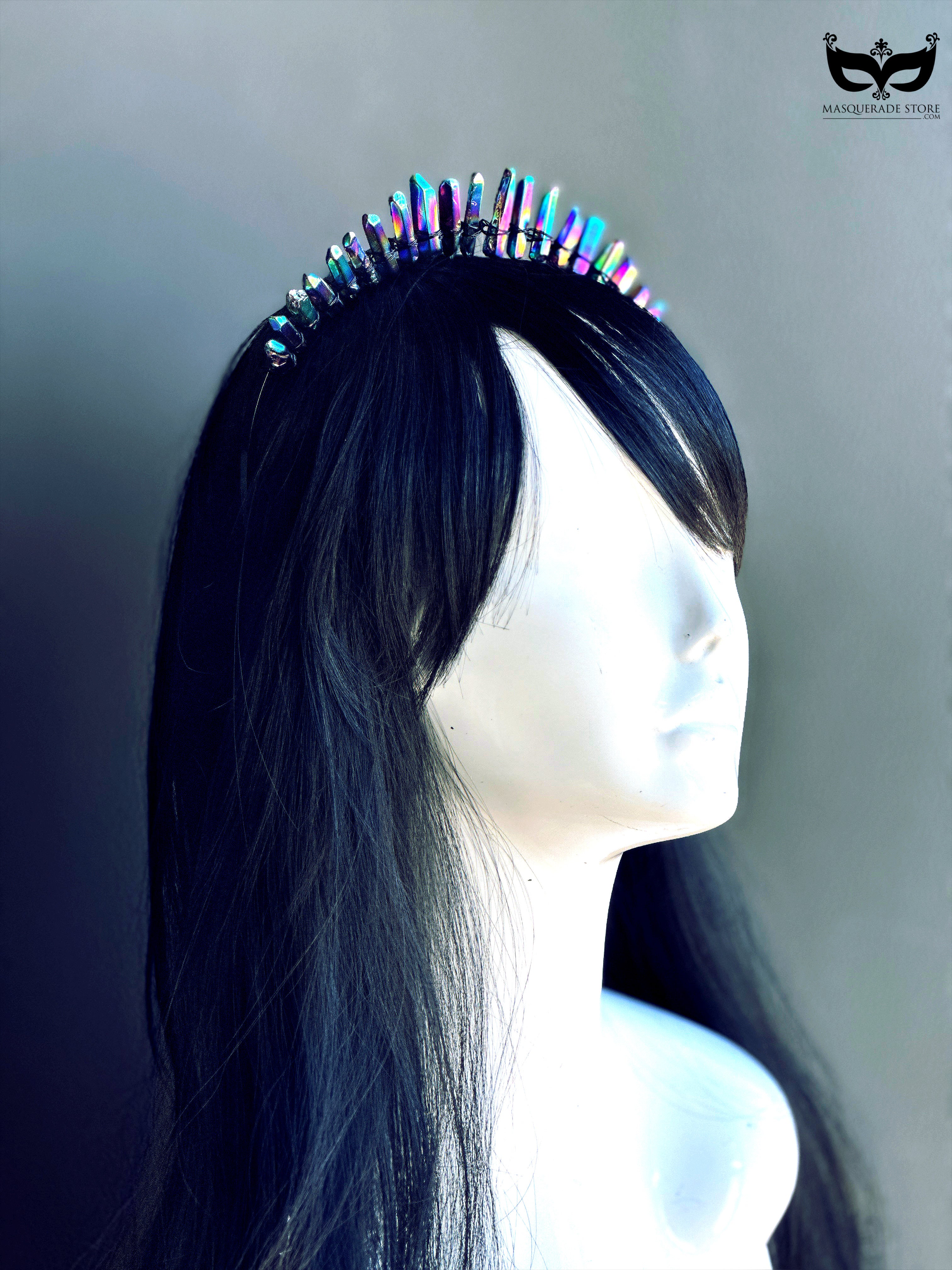 Obsidian Glow – Rainbow Quartz Headband - Image 2