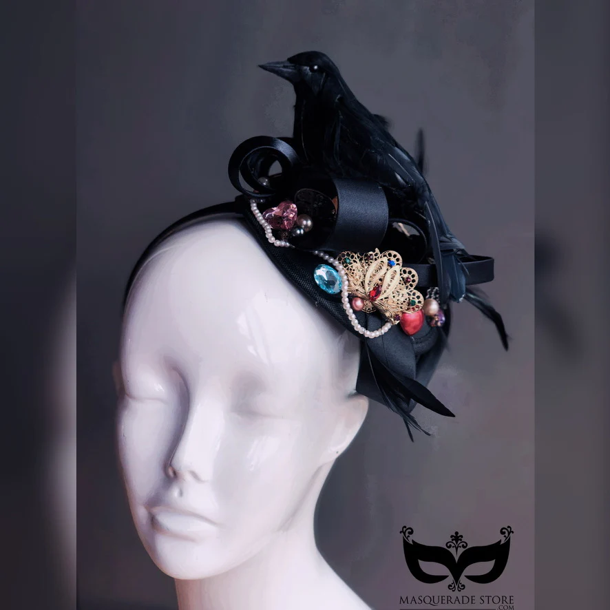 Enchanted Raven - Fascinator Hat - Image 2