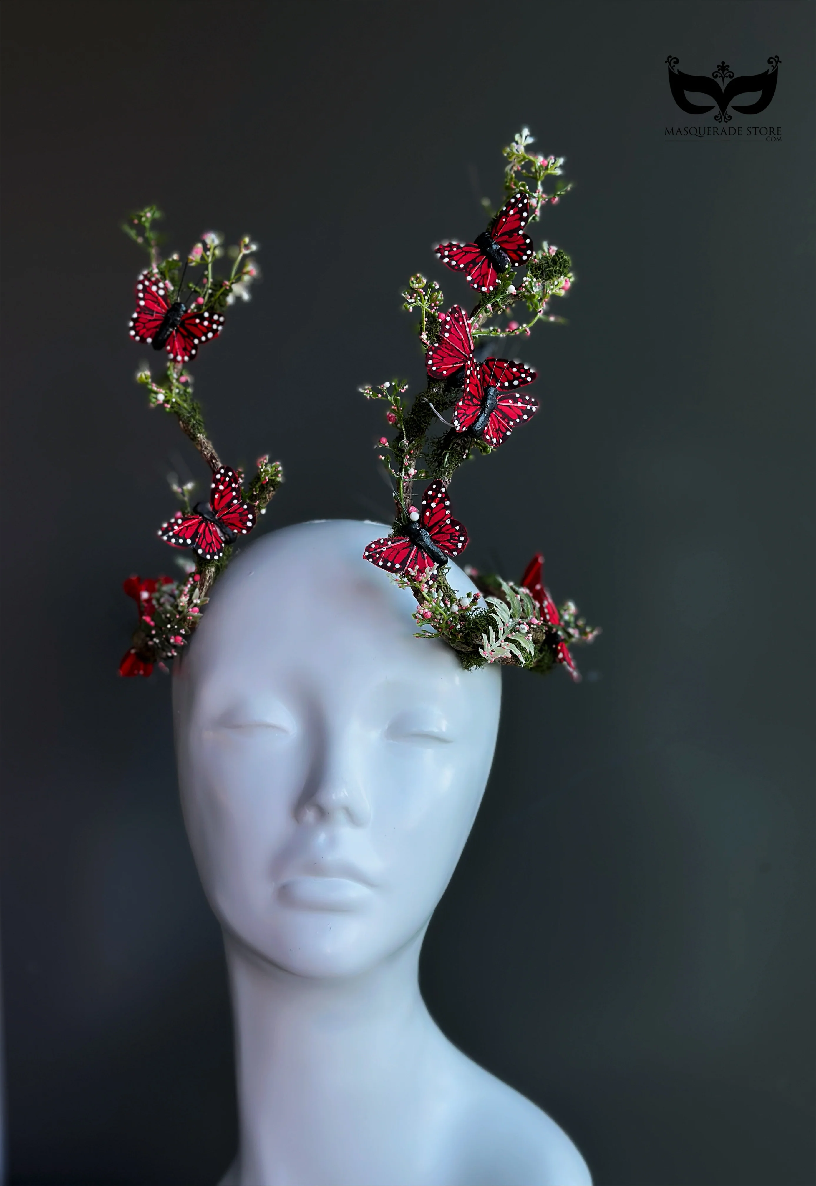 Flutterwood Fae - Red Butterfly Headdress