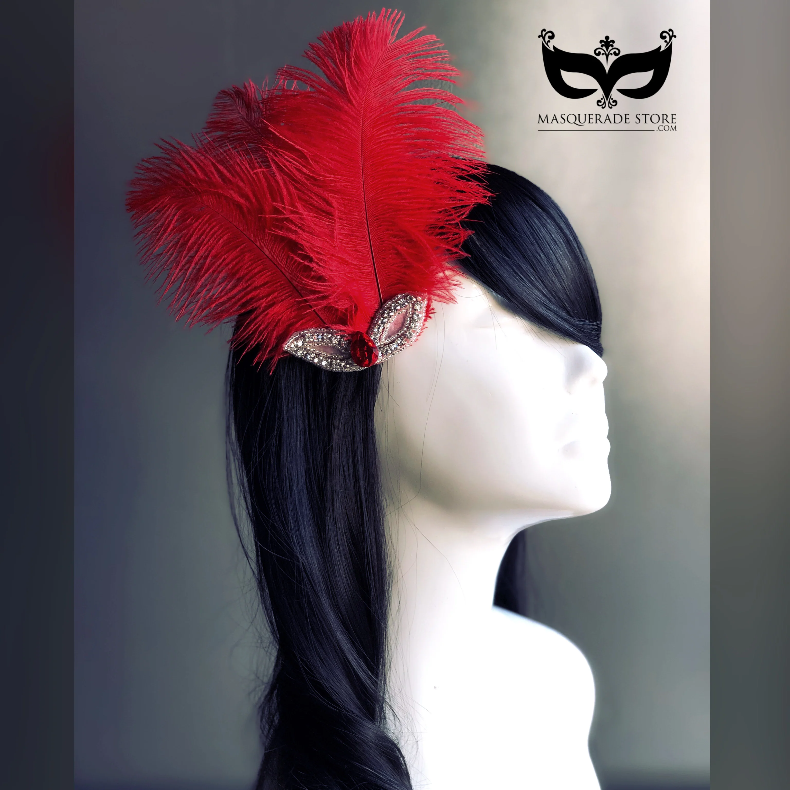Scarlet Plume Clip – Red