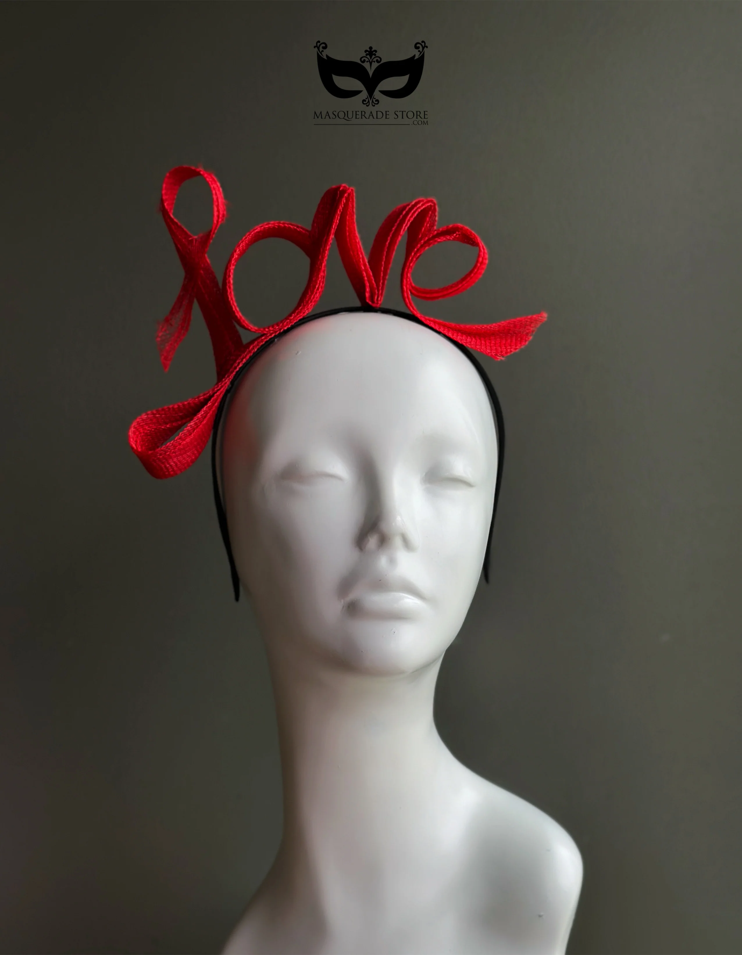 Red LOVE Valentines Fascinator Hat