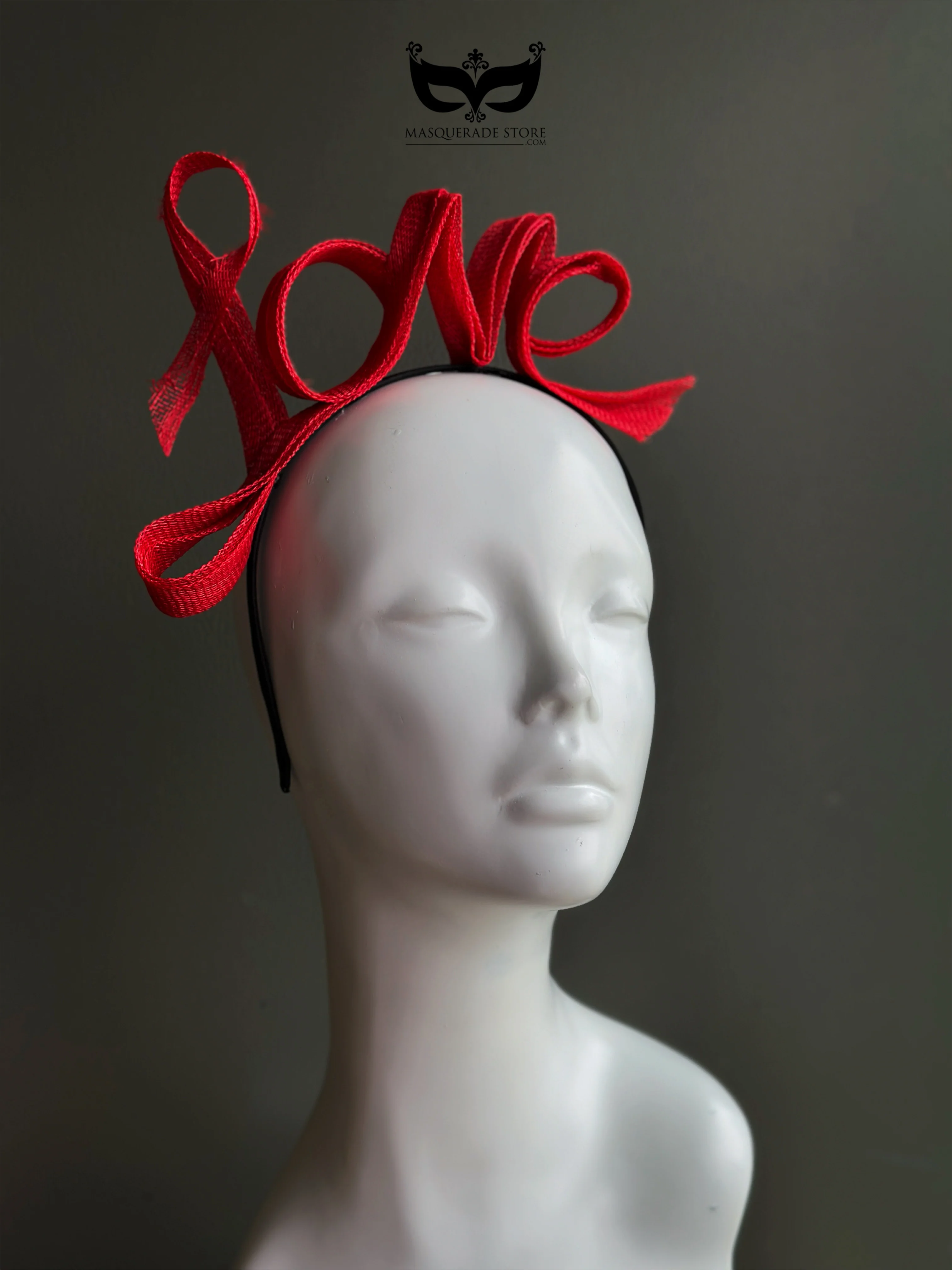 Red LOVE Valentines Fascinator Hat - Image 3