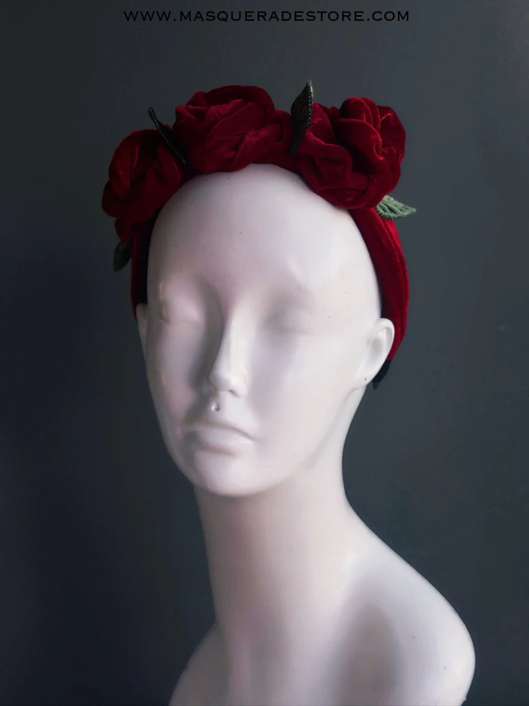 Christmas Red Velvet Rose Headband - Image 2