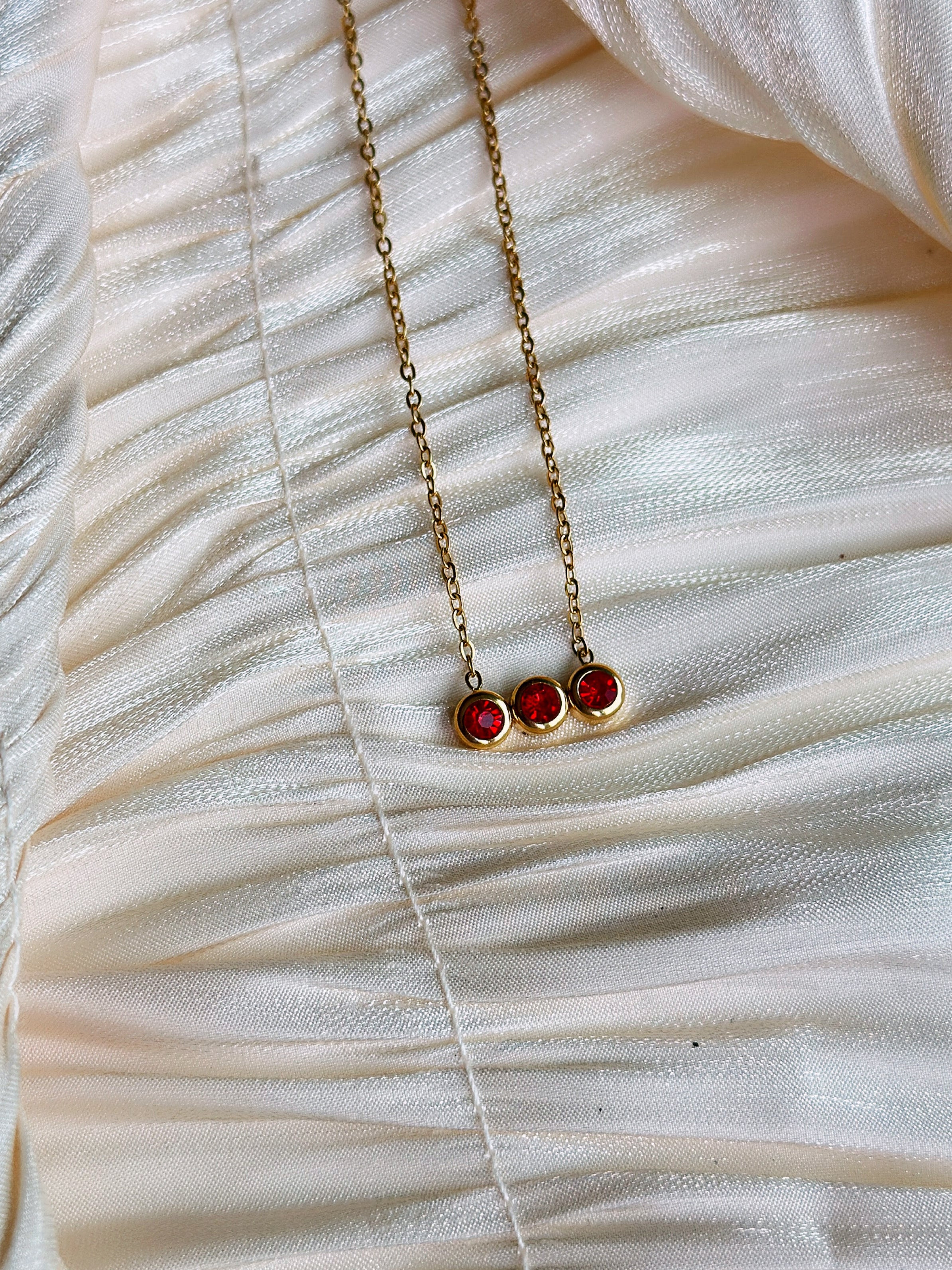 Amara – Necklace (Ruby Red) - Image 2