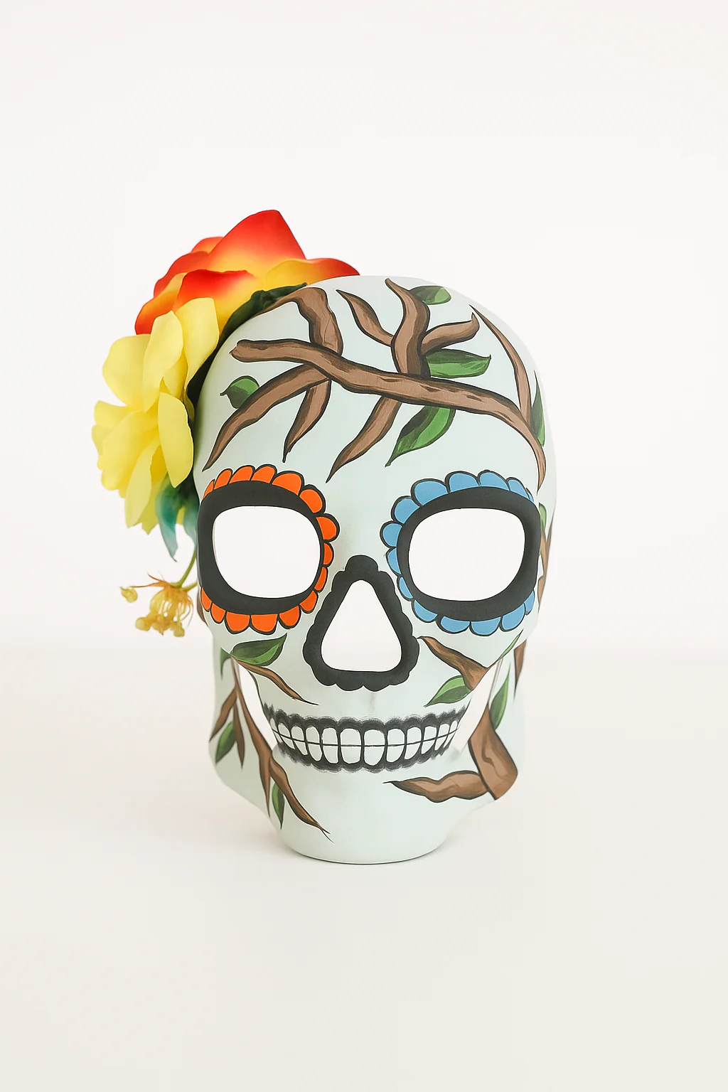 Sacred Roots – Floral Skull Mask