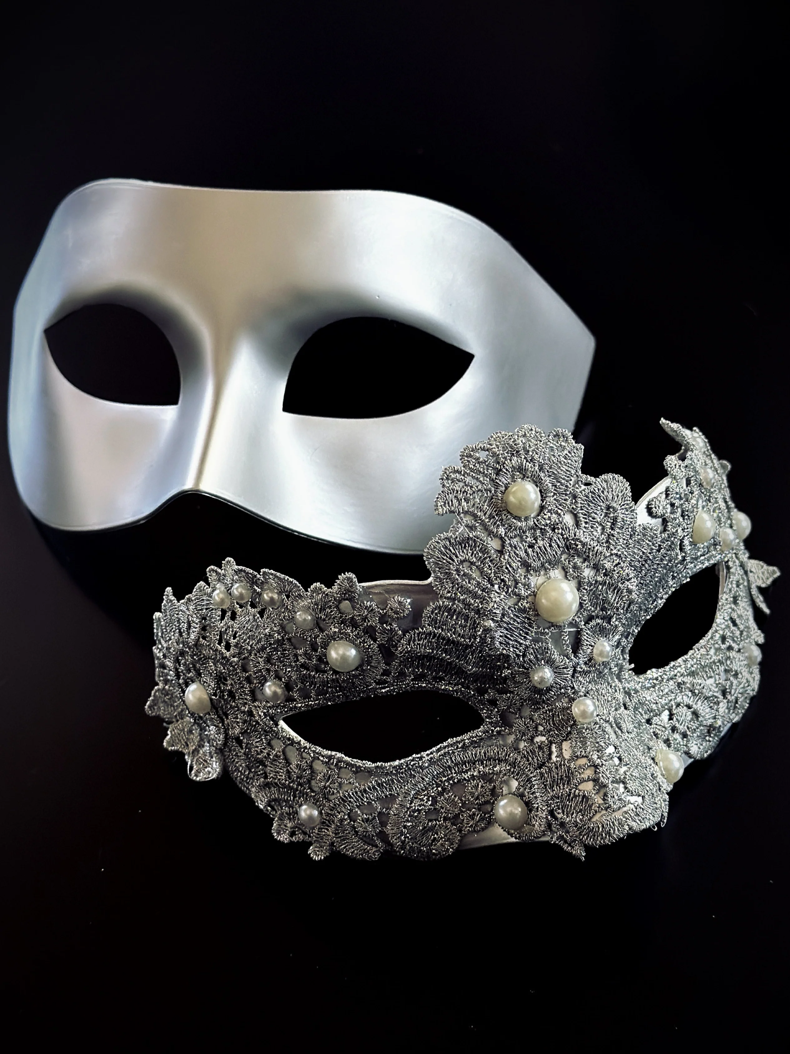 Pearl Duet Mask- Silver - Image 2