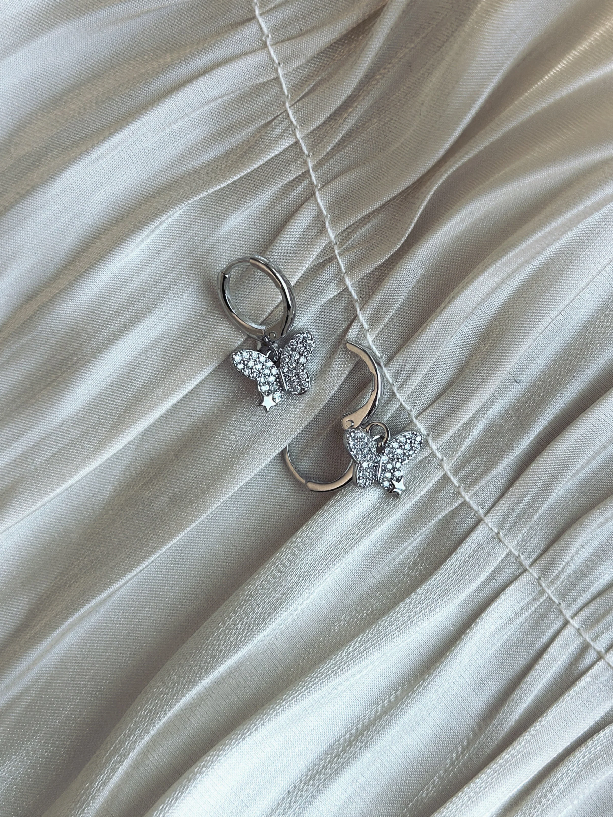 Starry Butterflies - Earrings (Silver) - Image 2