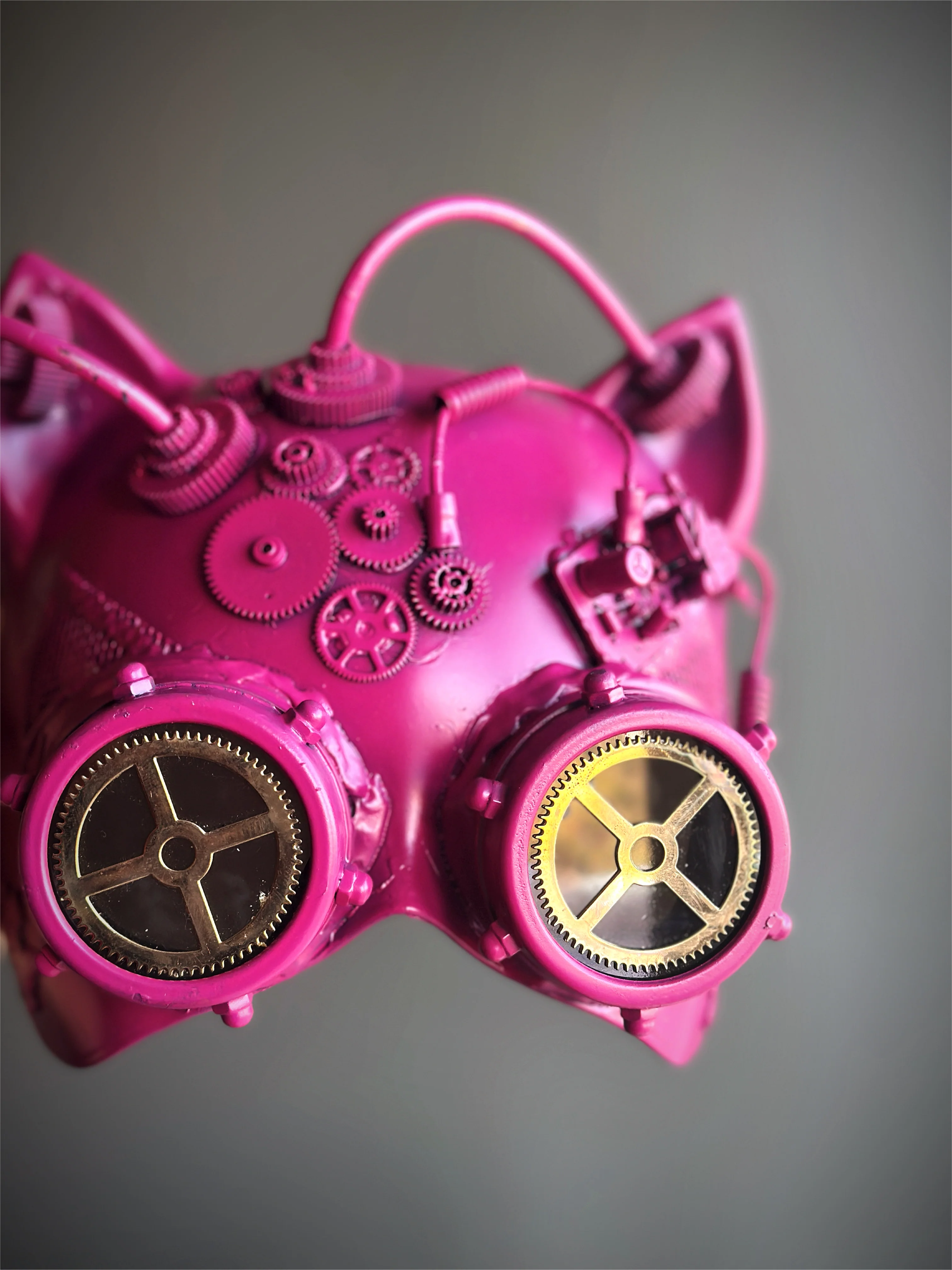 Steampunk Cat Mask - Pink - Image 3