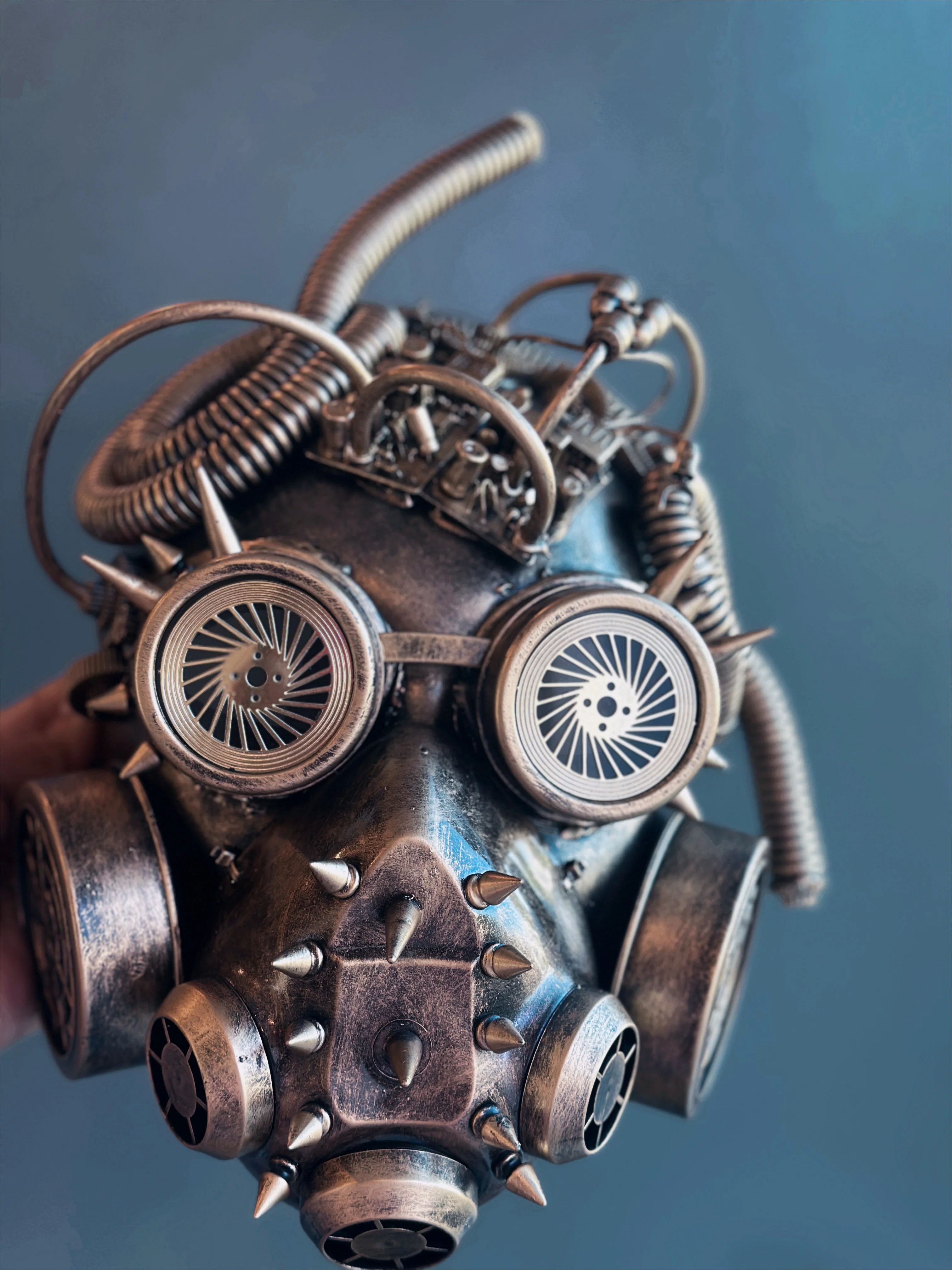 Steampunk Full Face Gas Mask - Gold - Image 4