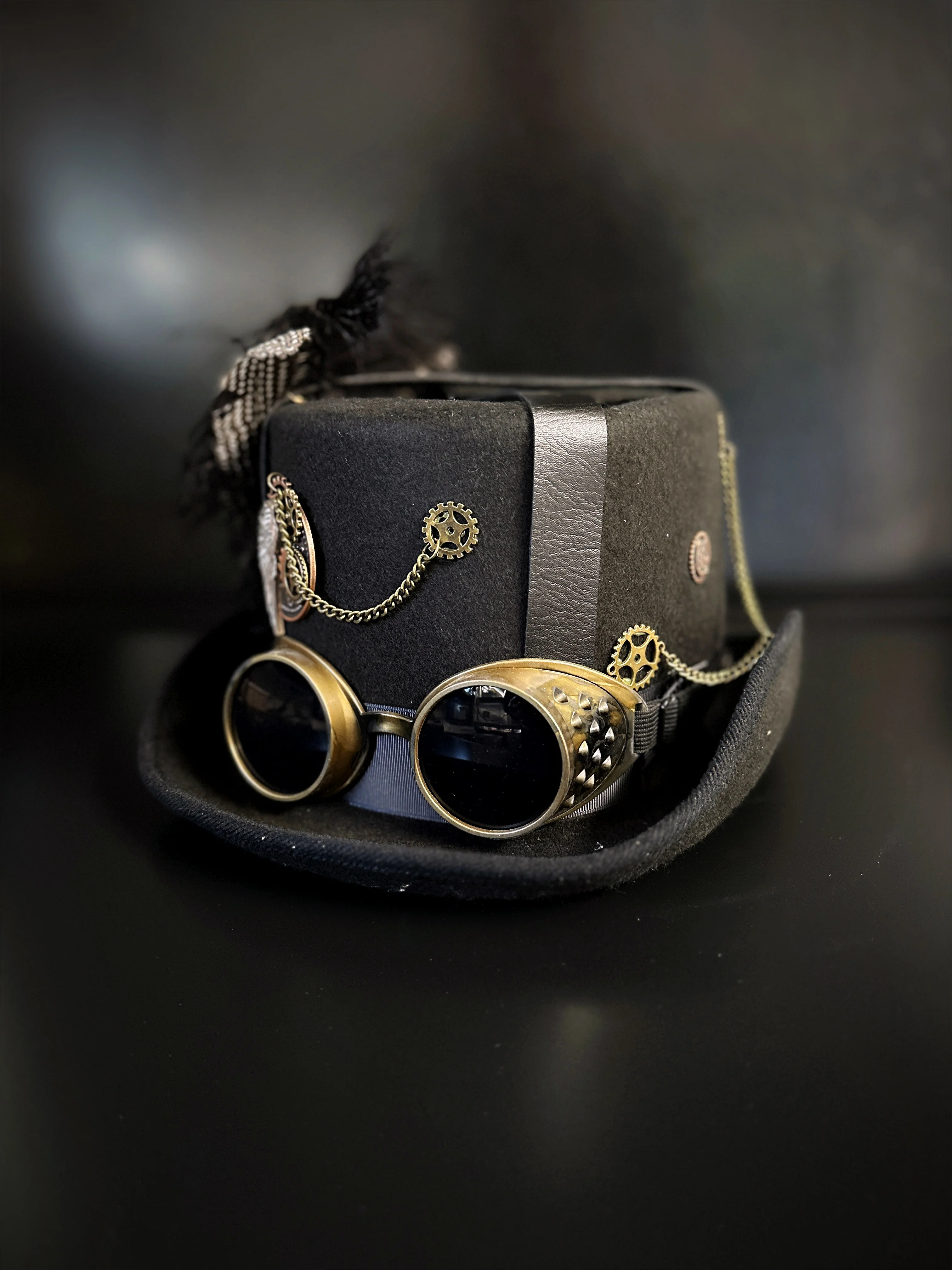 Victorian Steampunk Hat - Black - Image 3