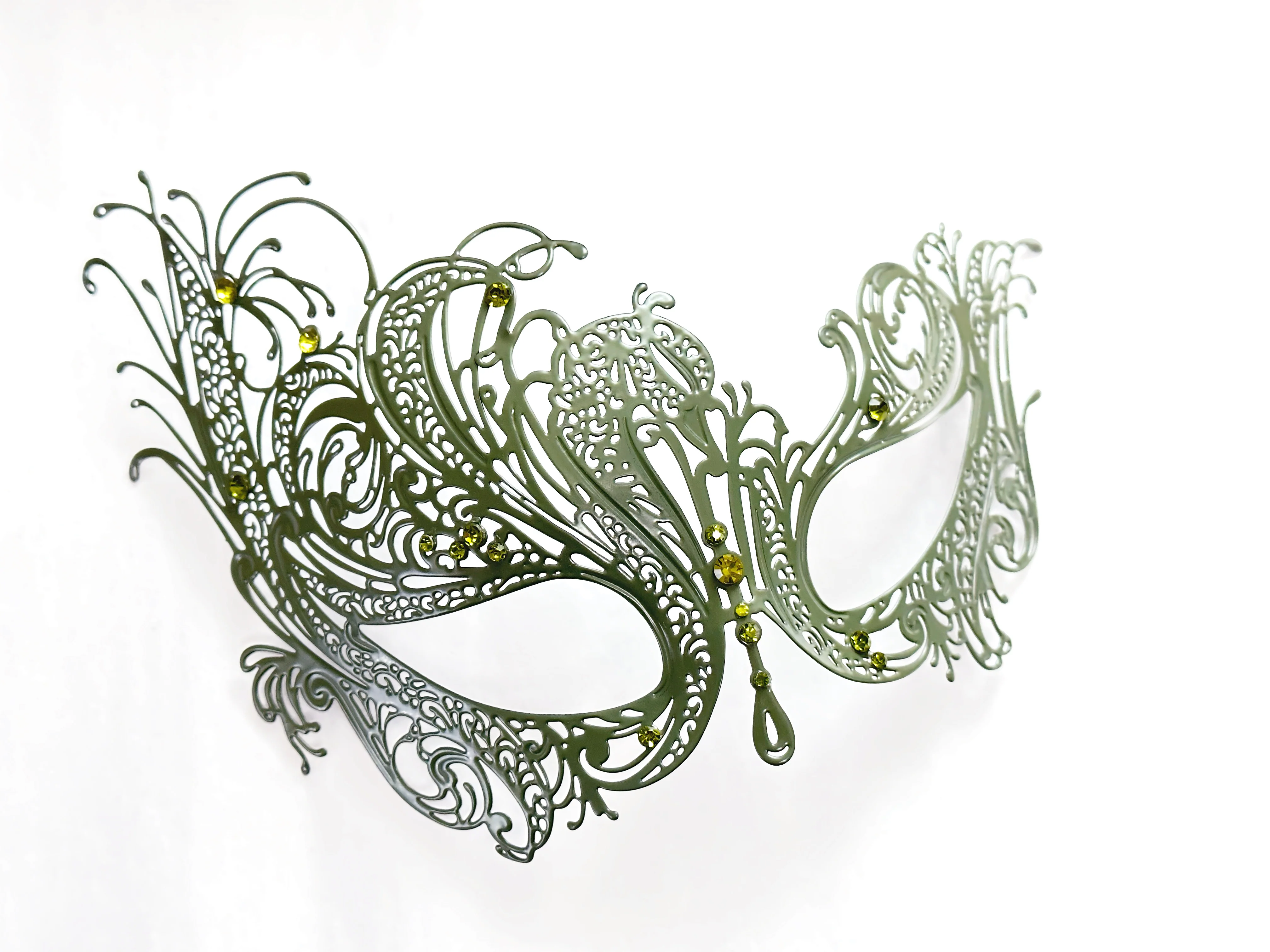 Swan Rhinestone Mask - Green