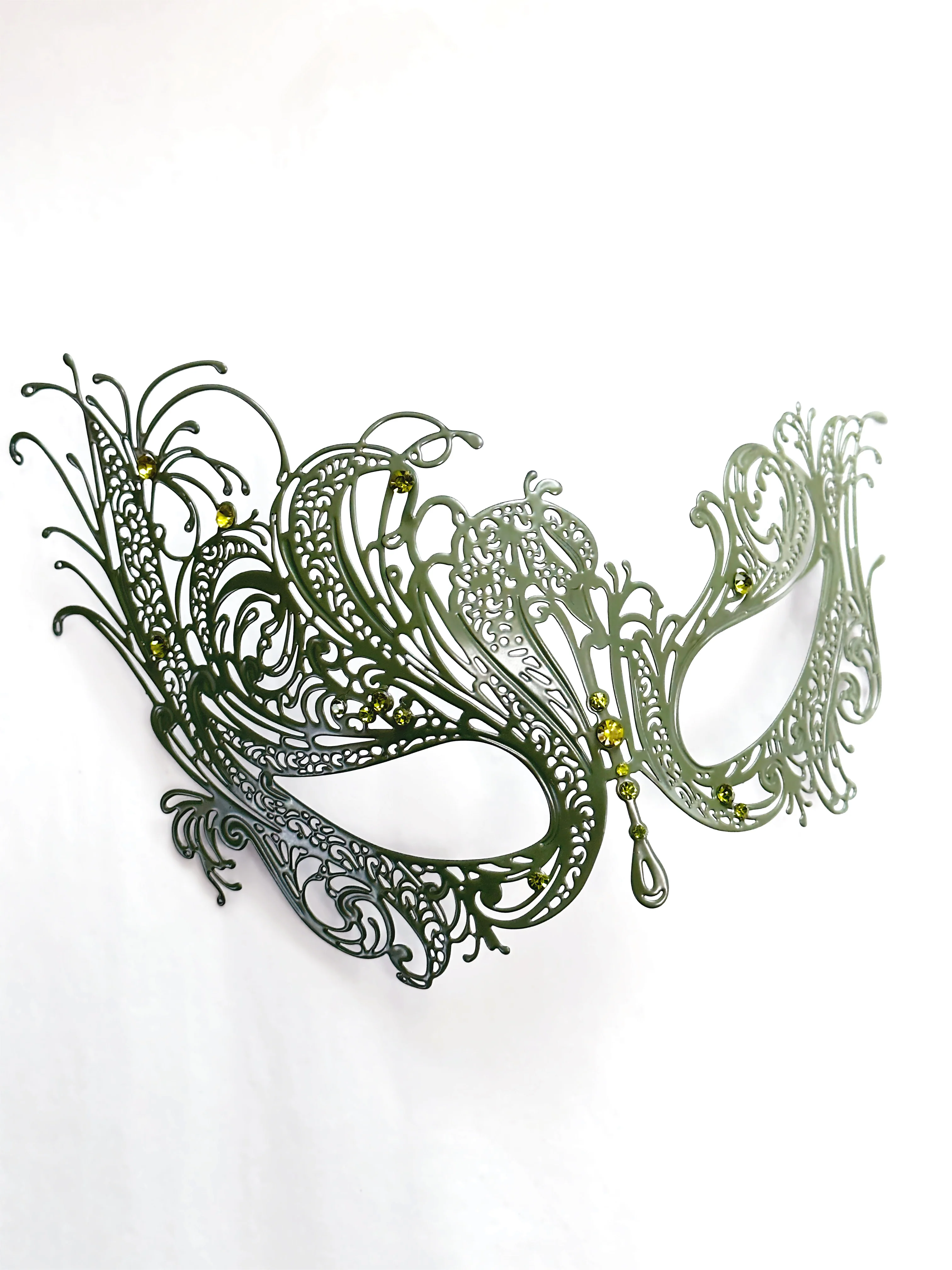 Swan Rhinestone Mask - Green - Image 2