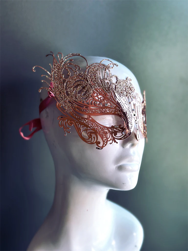 Swan Mask - Rose Gold Metal - Image 3