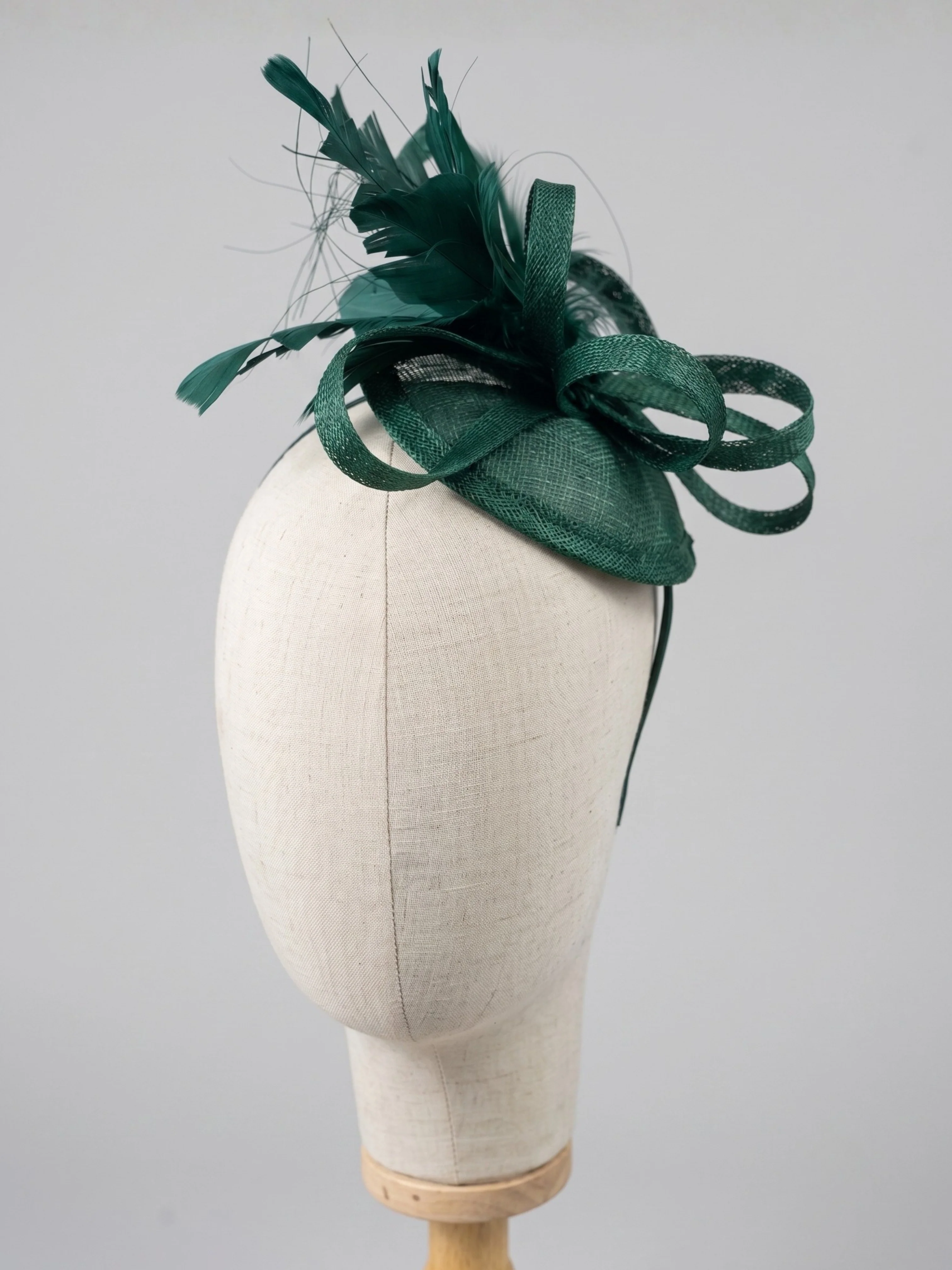 Tea Party Fascinator Hat - Dark Green