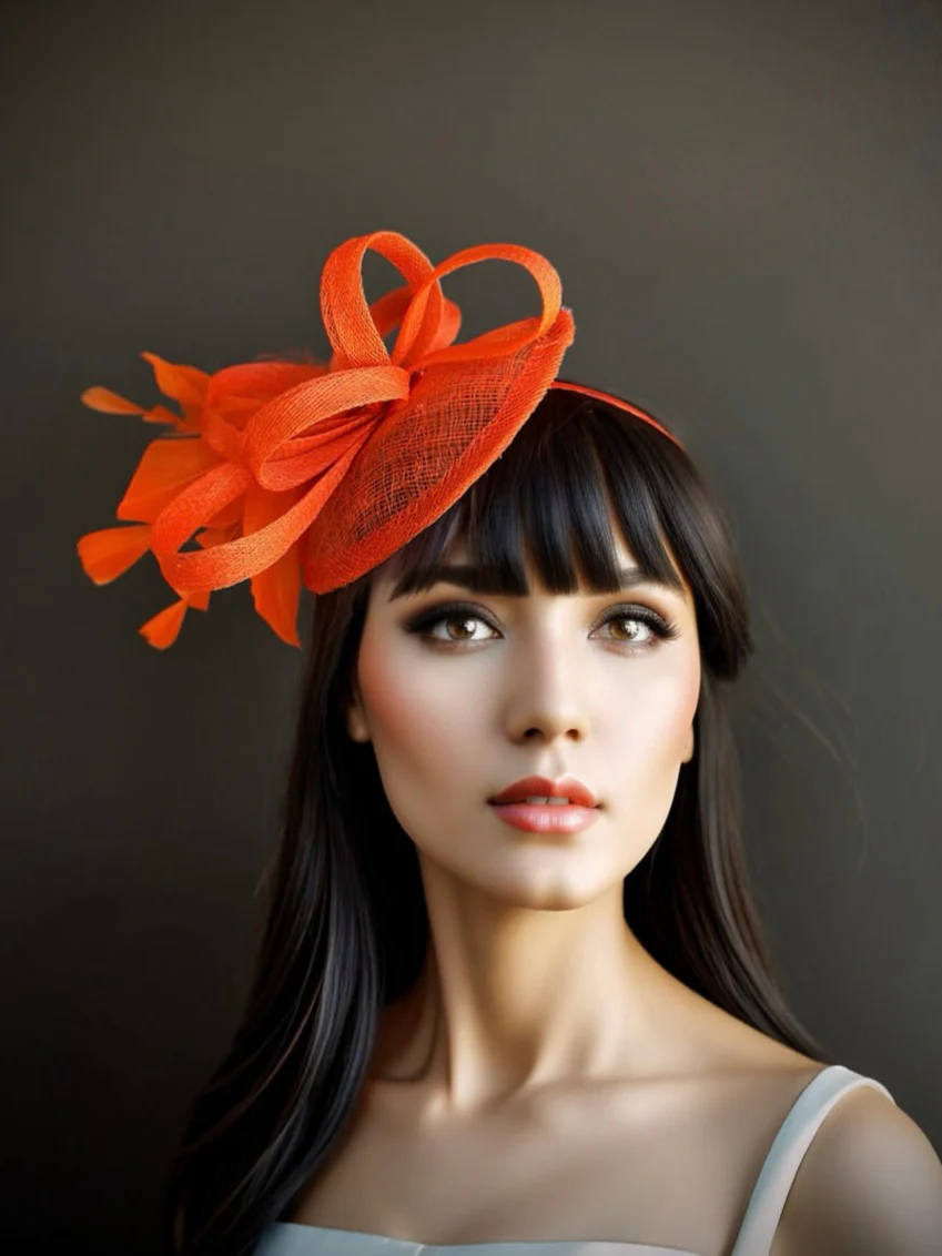 Tea Party Fascinator - Orange