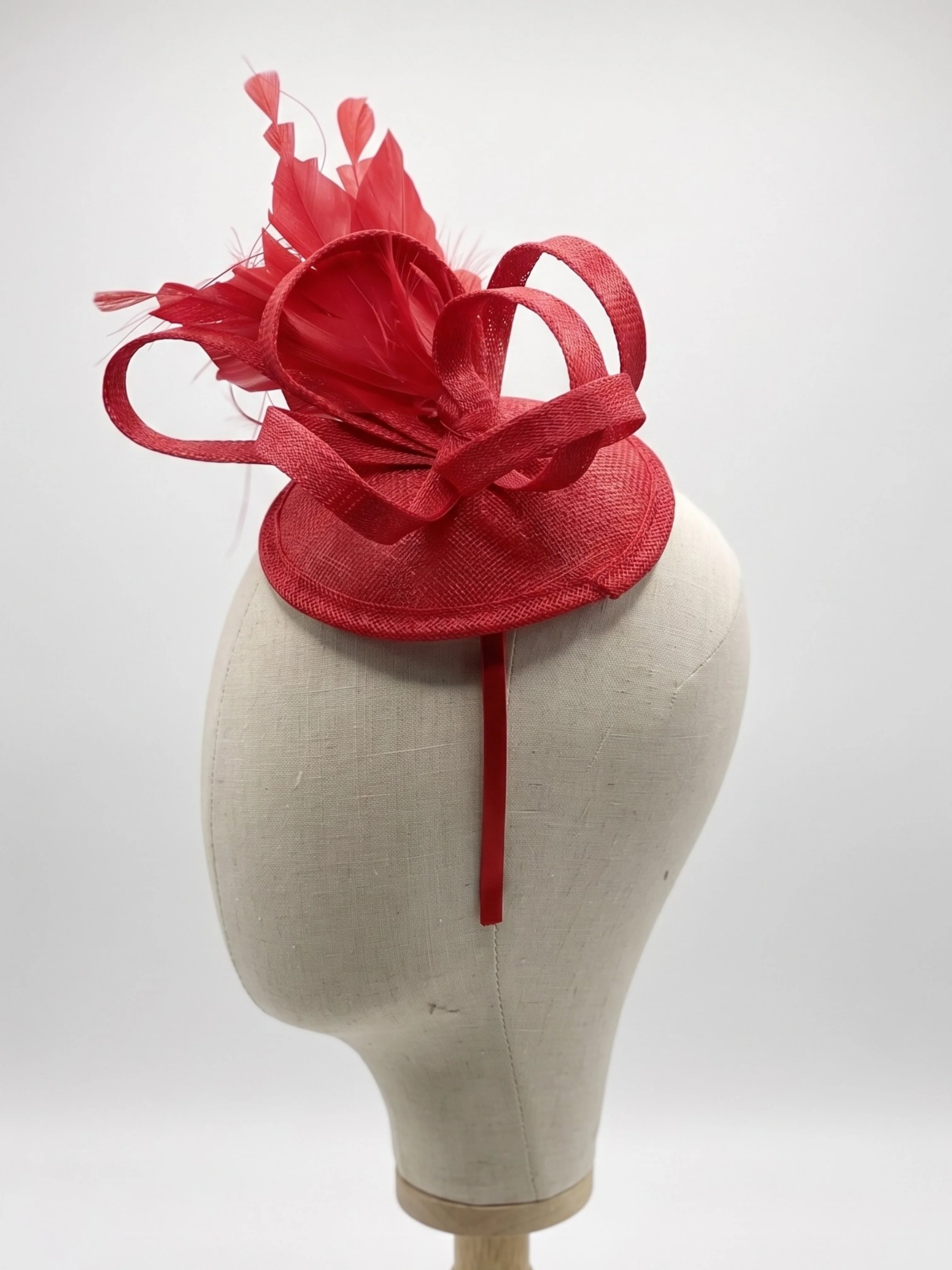 Tea Party Fascinator - Red - Image 2