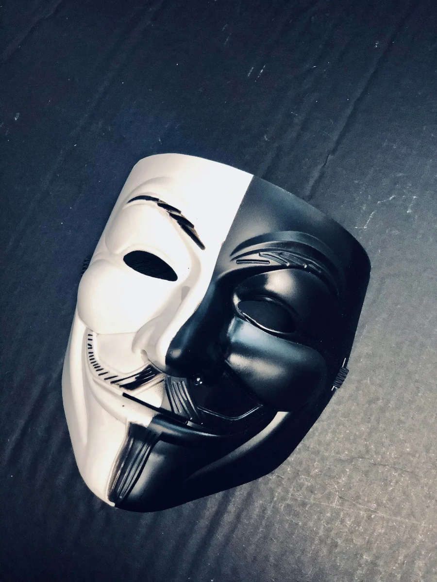 V for Vendetta Full Face Mask - Black/White - Image 3