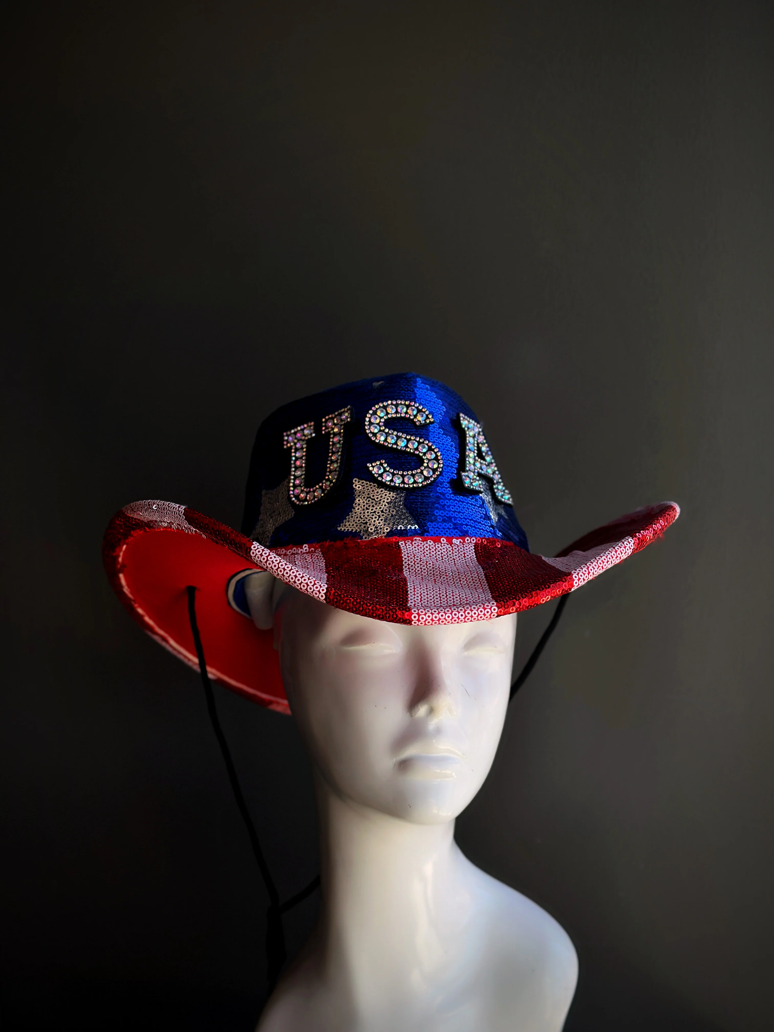 USA Sequin Cowboy Hat - Image 3
