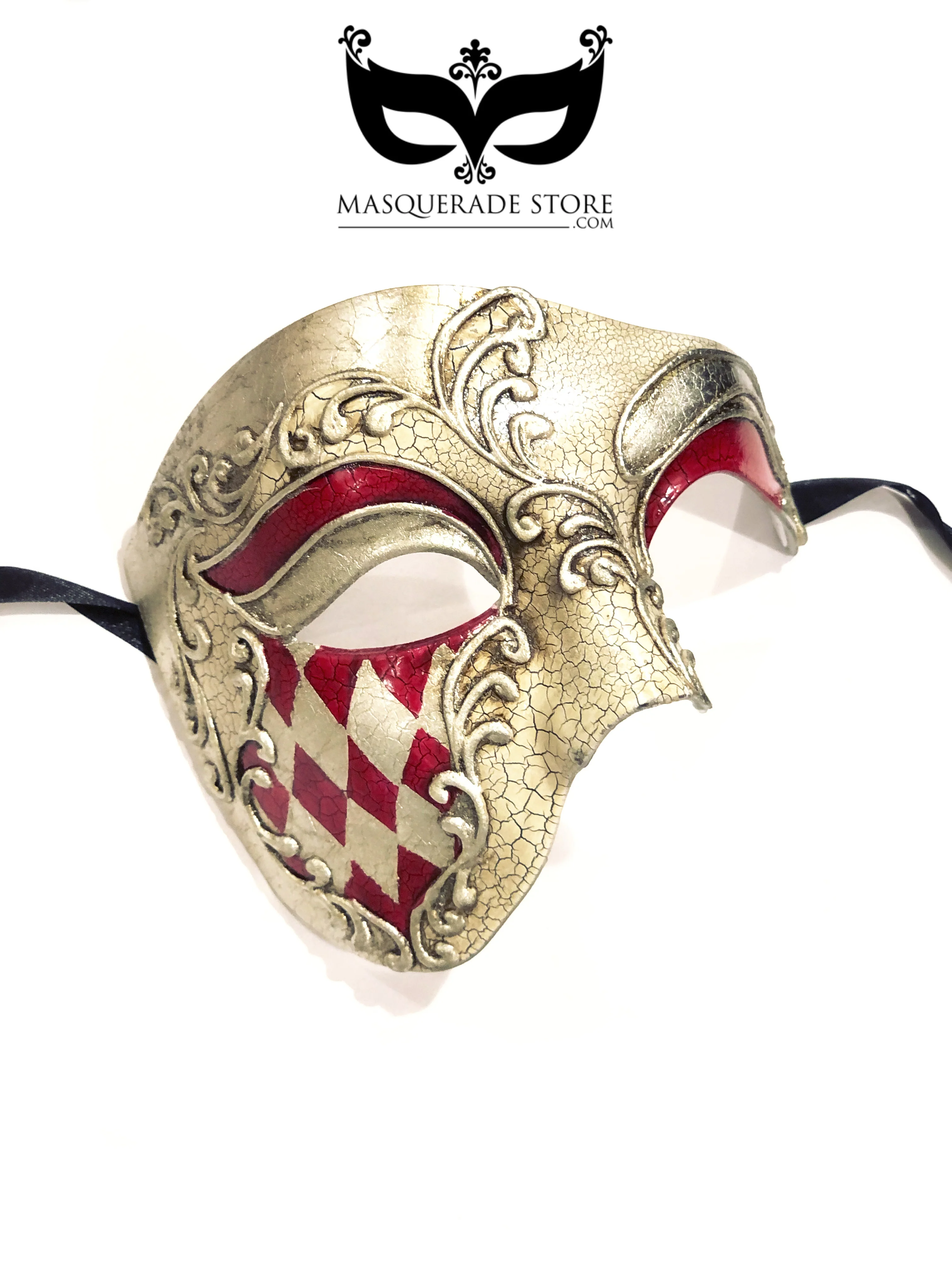 Harlequin Royale - Silver/Red Mask