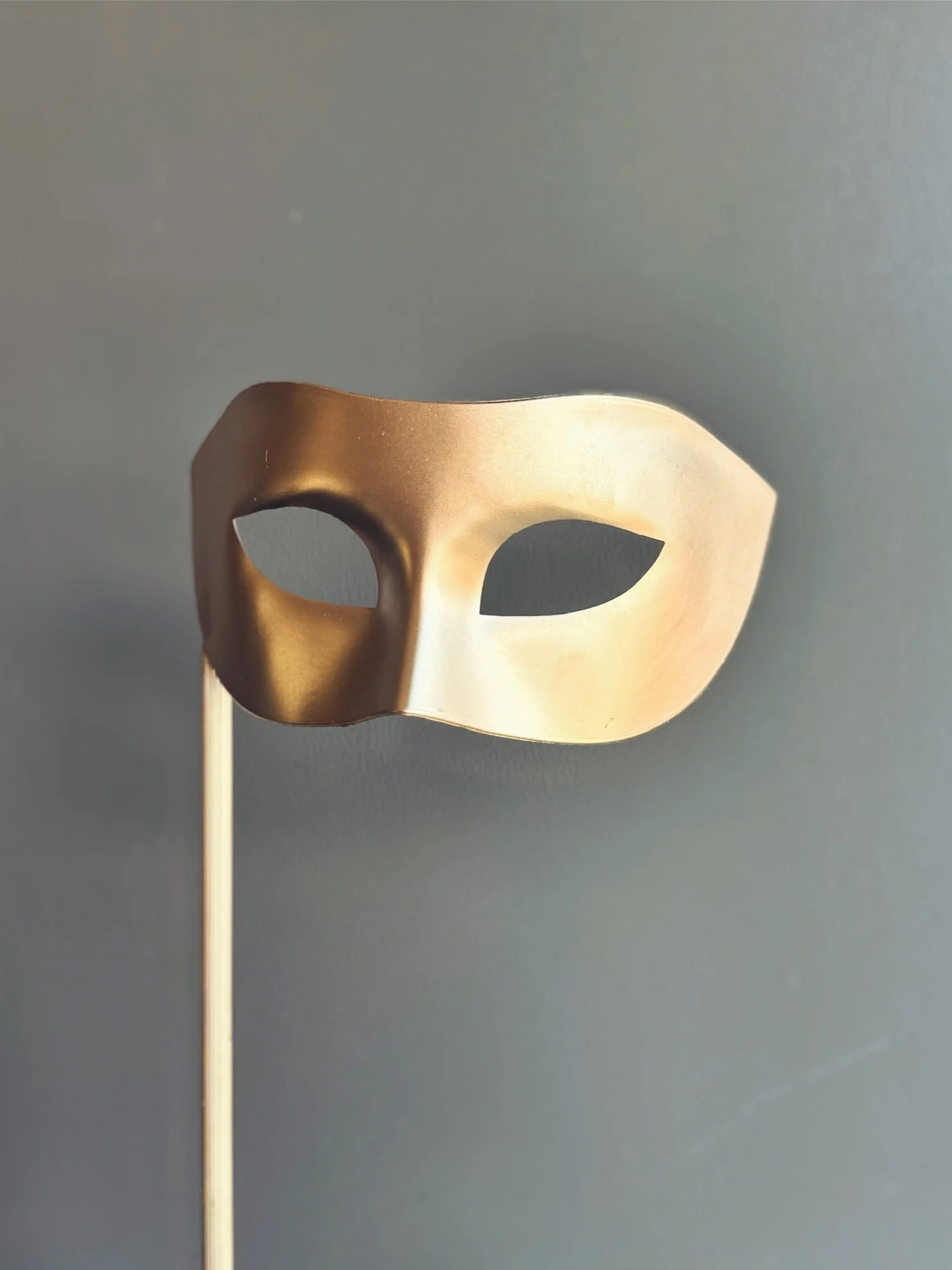 Venetian Handheld Stick Mask - Gold - Image 2