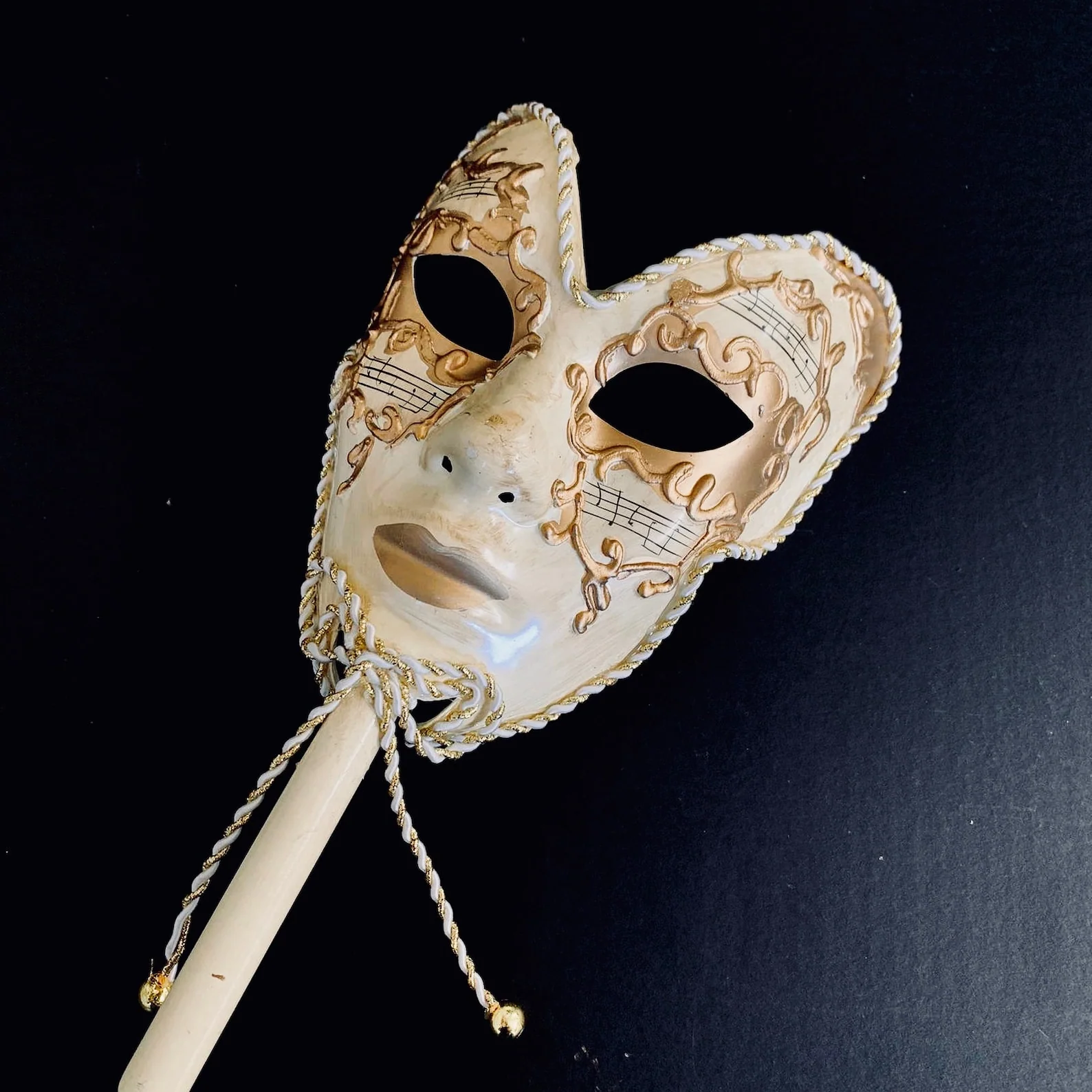 Golden Mystique Handheld Stick Mask