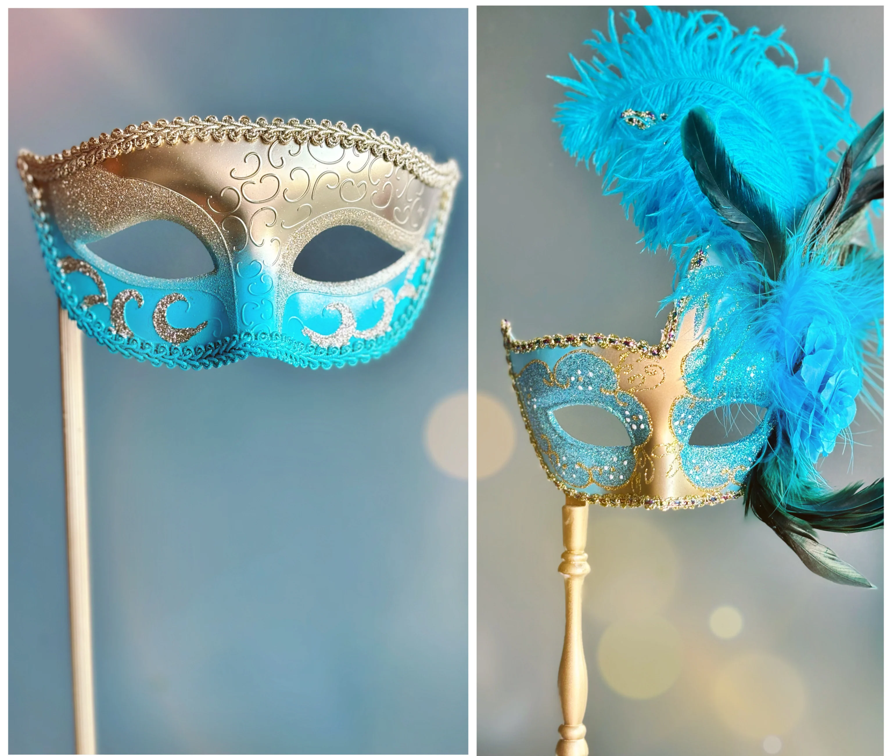 Turquoise and Gold - Venetian Duo