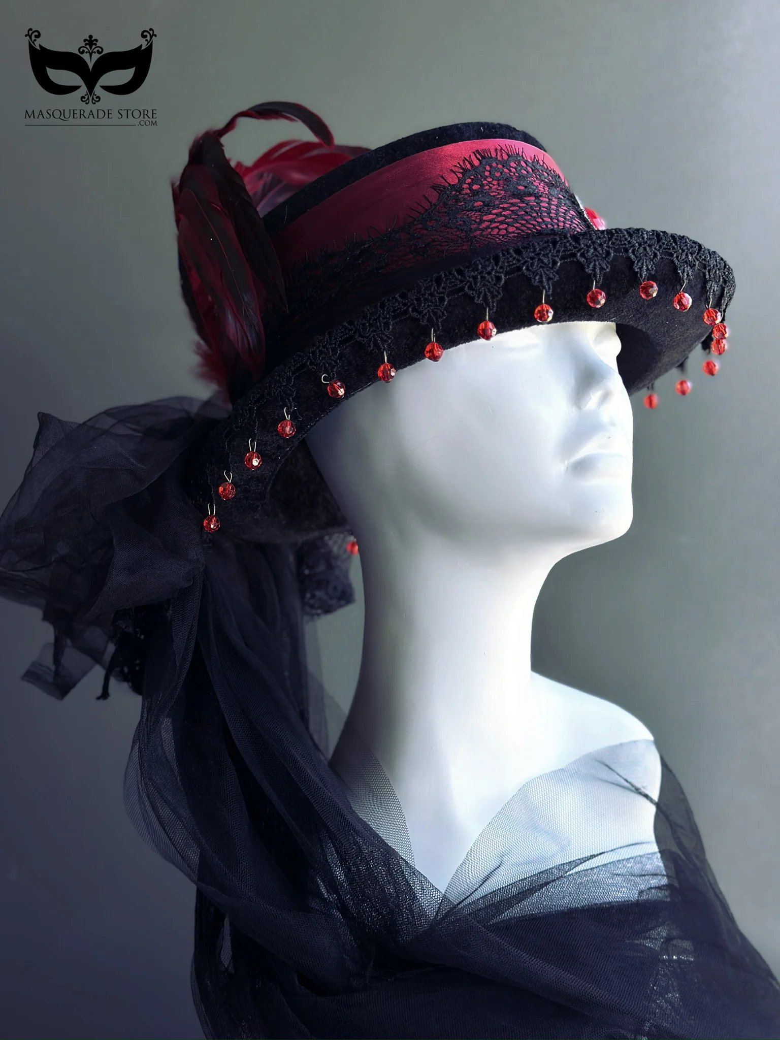 Crimson Widow – Black Red Hat - Image 3