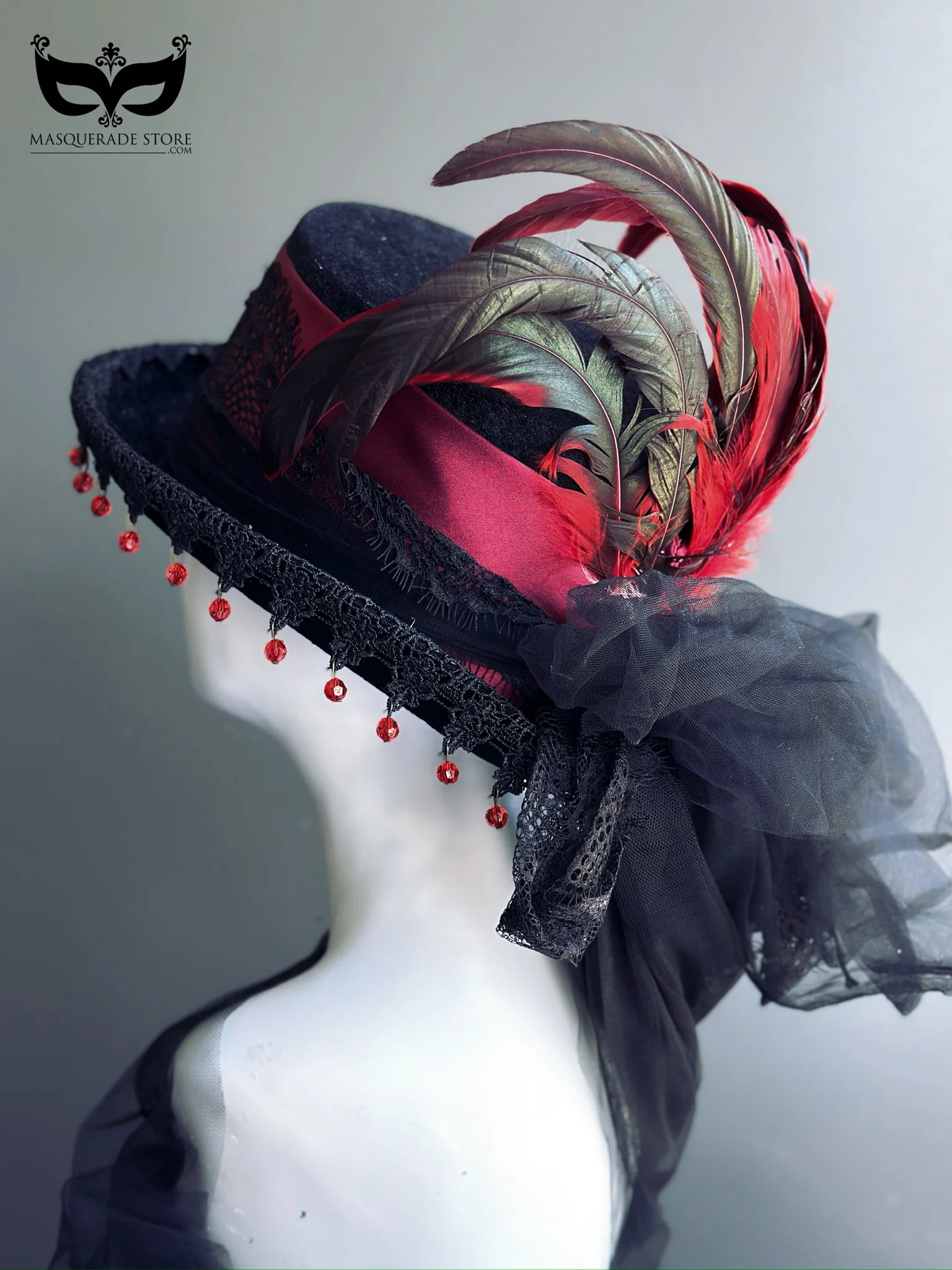 Crimson Widow – Black Red Hat - Image 4