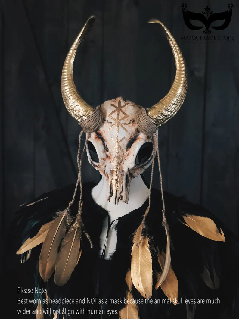Viking Glory - Ram Horn & Feather Cape