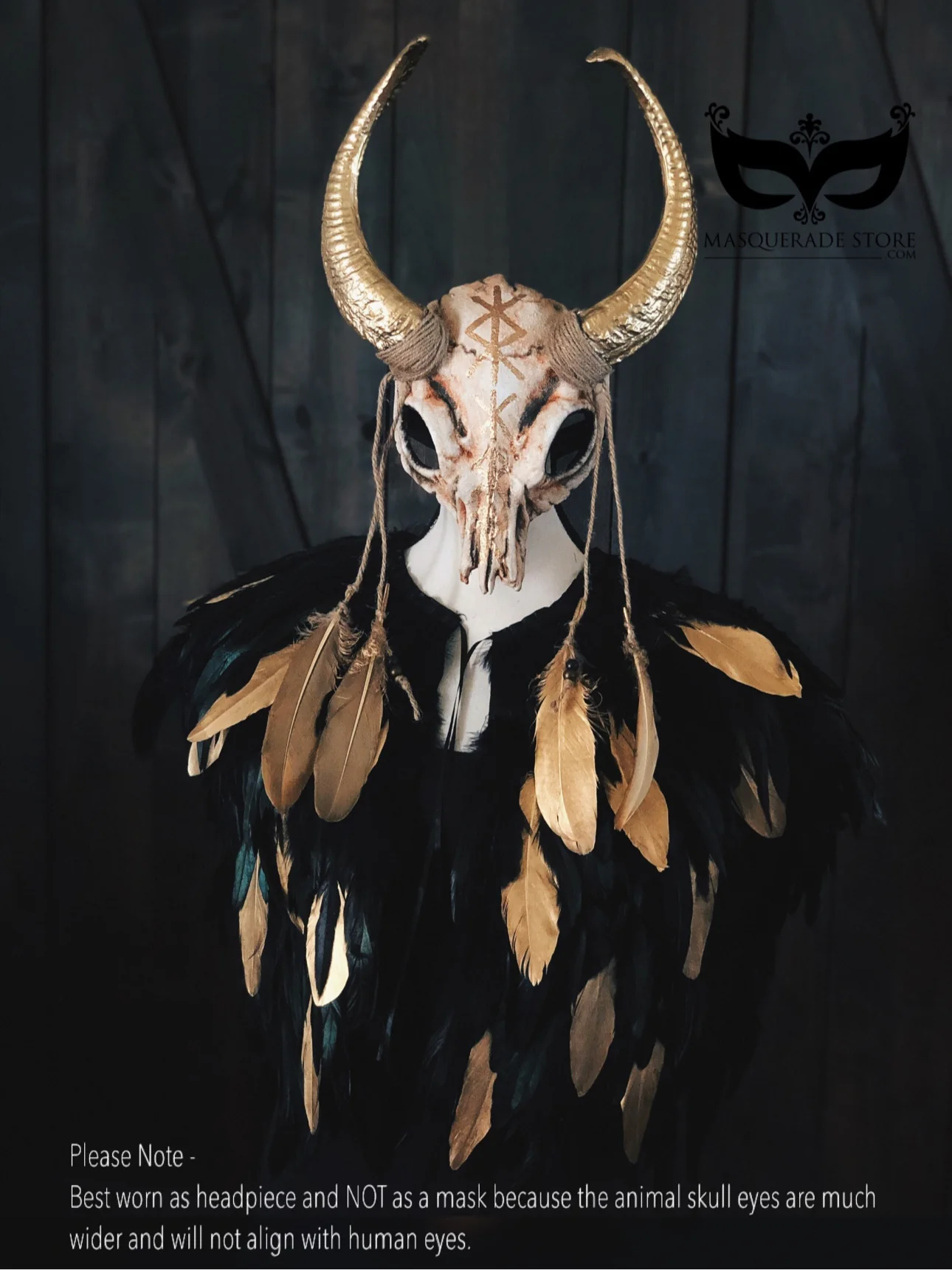 Viking Glory - Ram Horn & Feather Cape - Image 3
