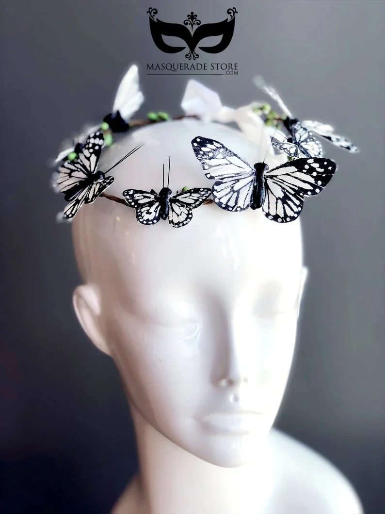 Whispering Wings Headband - Black/White