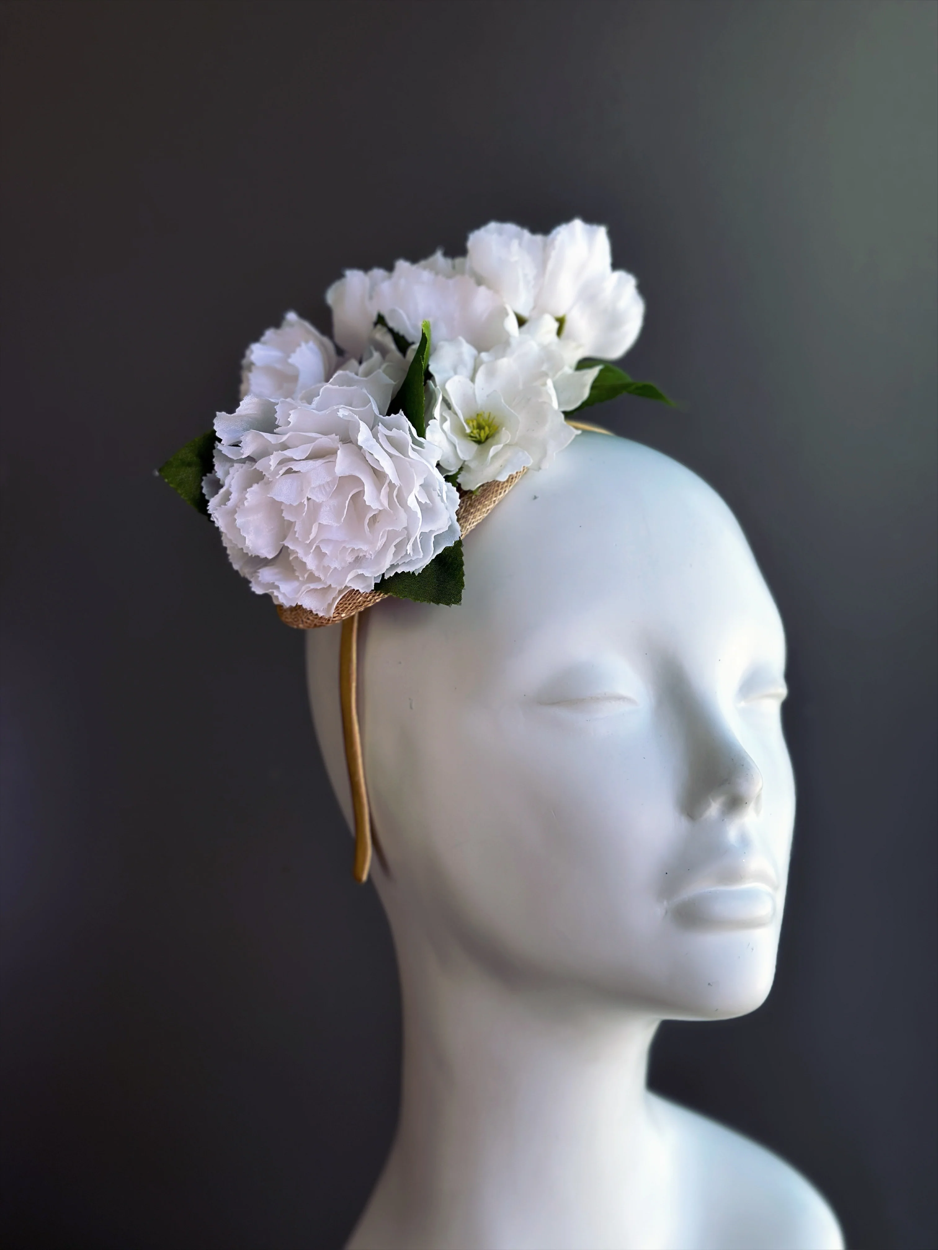 White Hydrangea Blossom Fascinator
