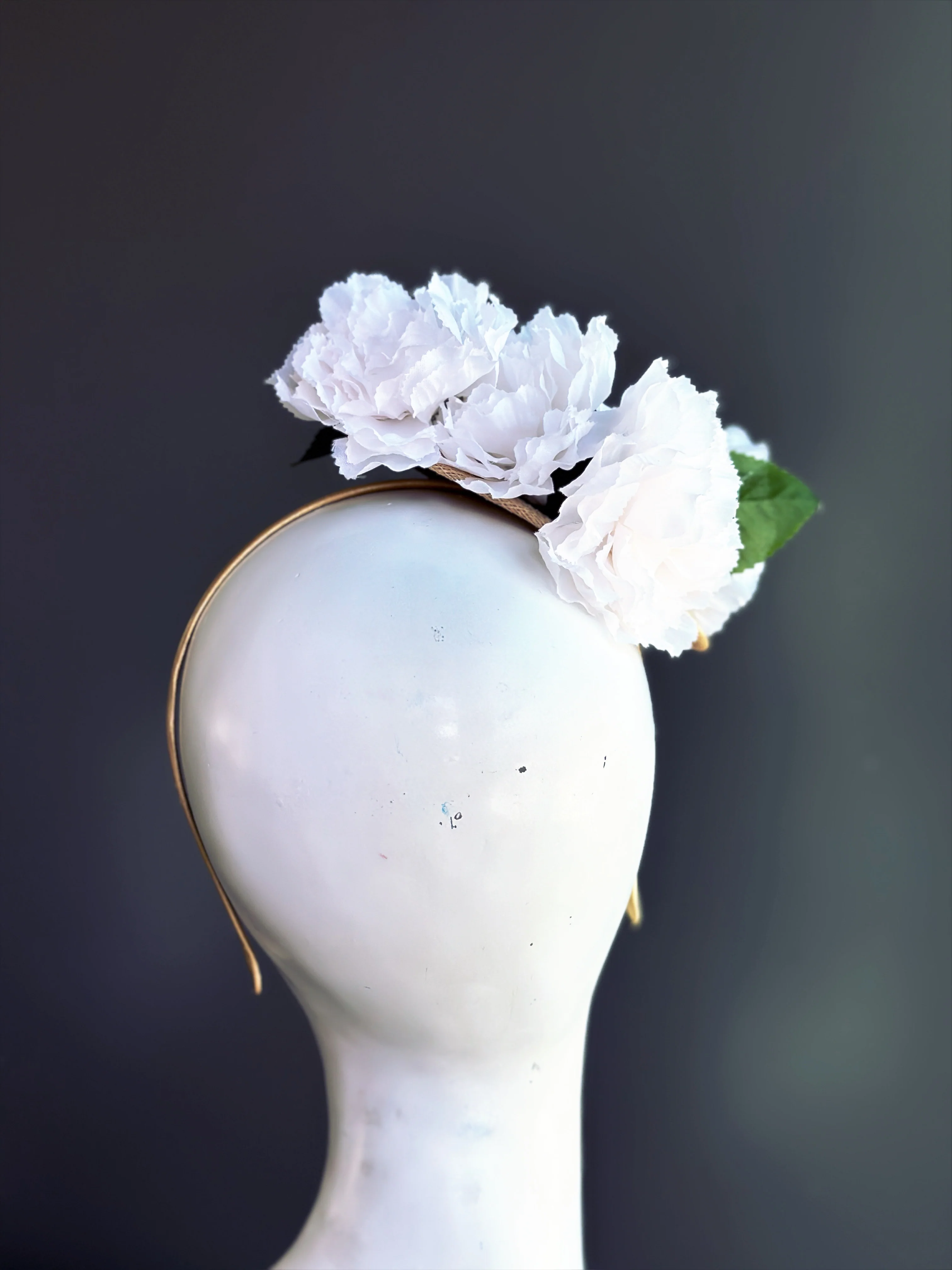 White Hydrangea Blossom Fascinator - Image 5
