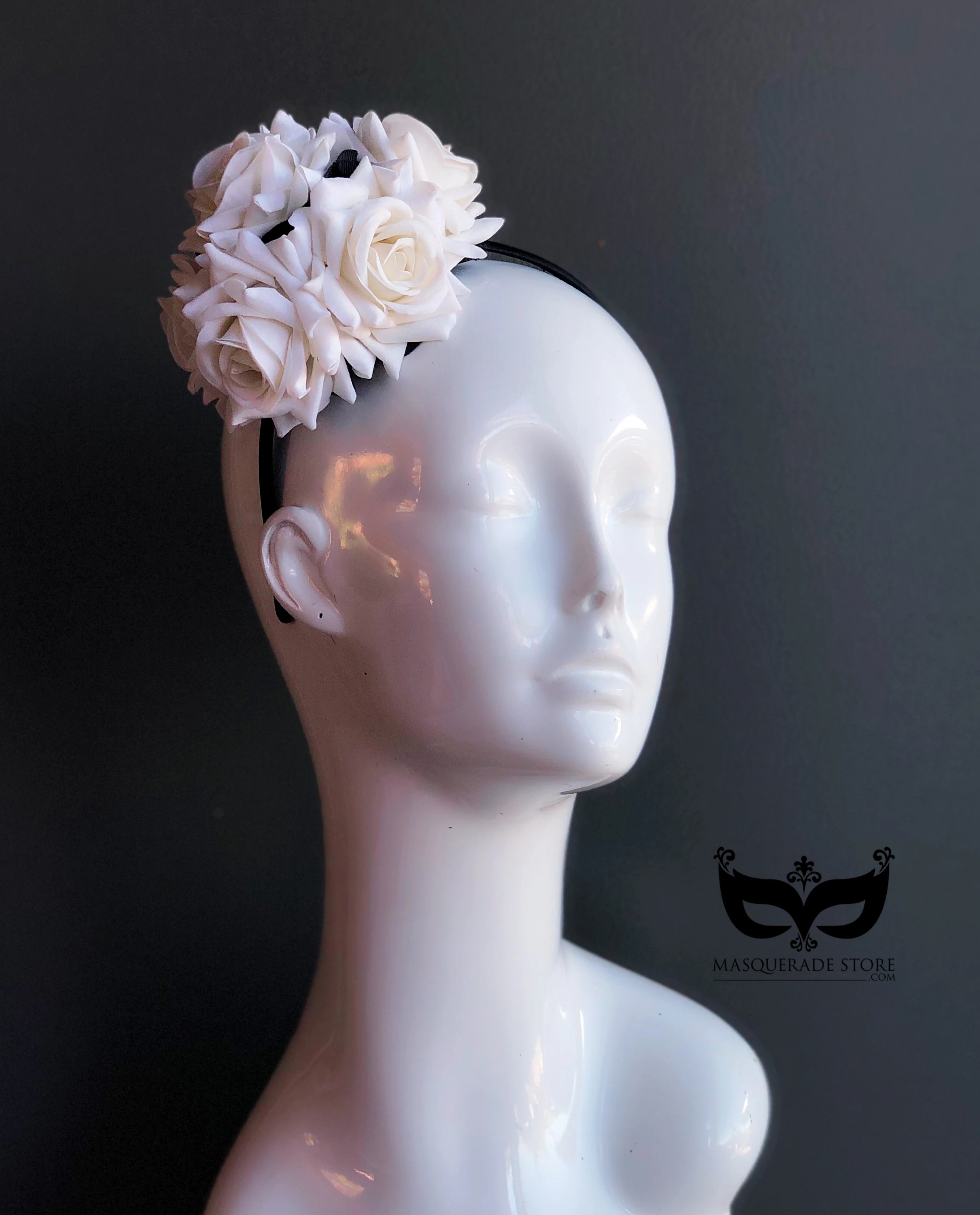 Ivory Bloom Headband - White Rose - Image 2