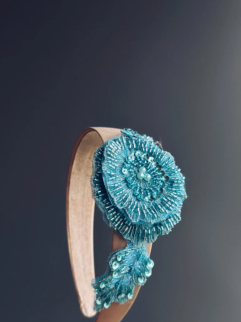 Winter Bloom Teal Headband - Image 4