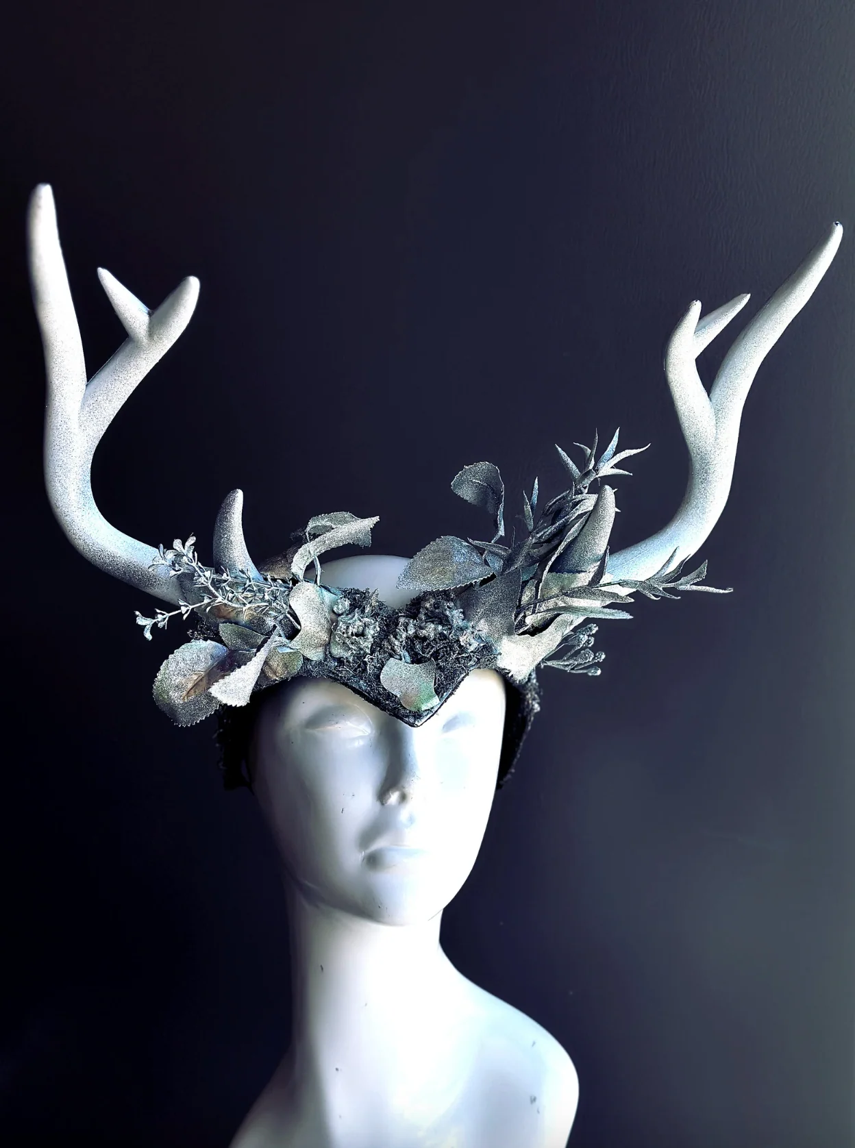 Deer Antler Headdress - Winter's Frost