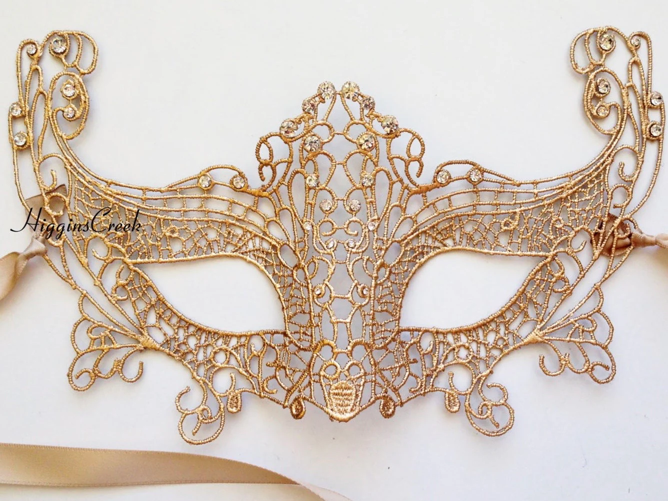 Foxy Lace Mask - Gold - Image 2