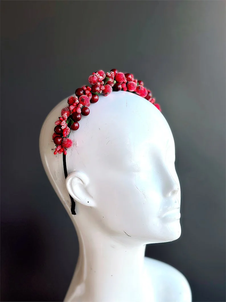 Holly Berry Headband - Red - Image 3