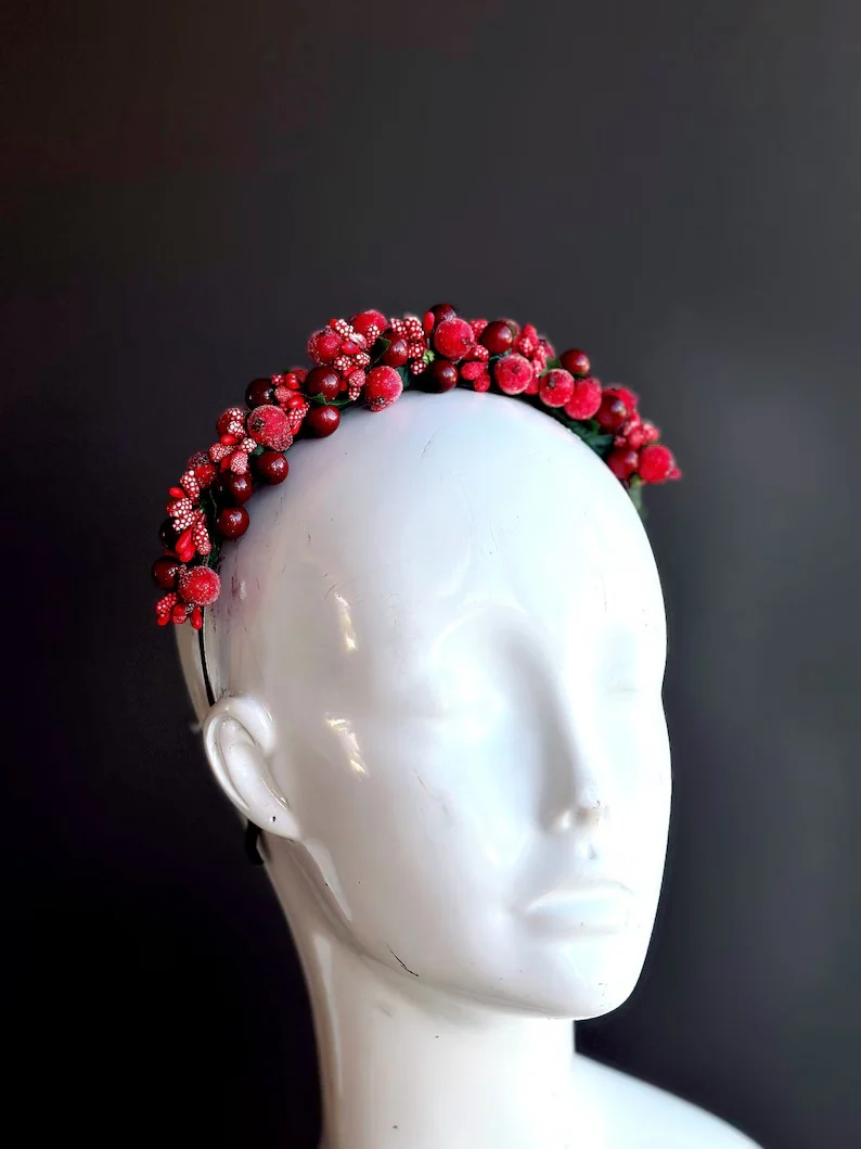 Holly Berry Headband - Red - Image 4