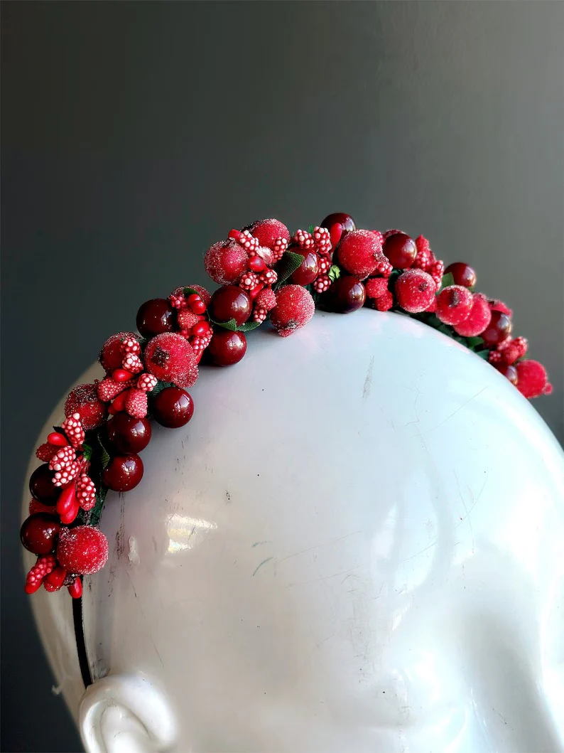Holly Berry Headband - Red - Image 5