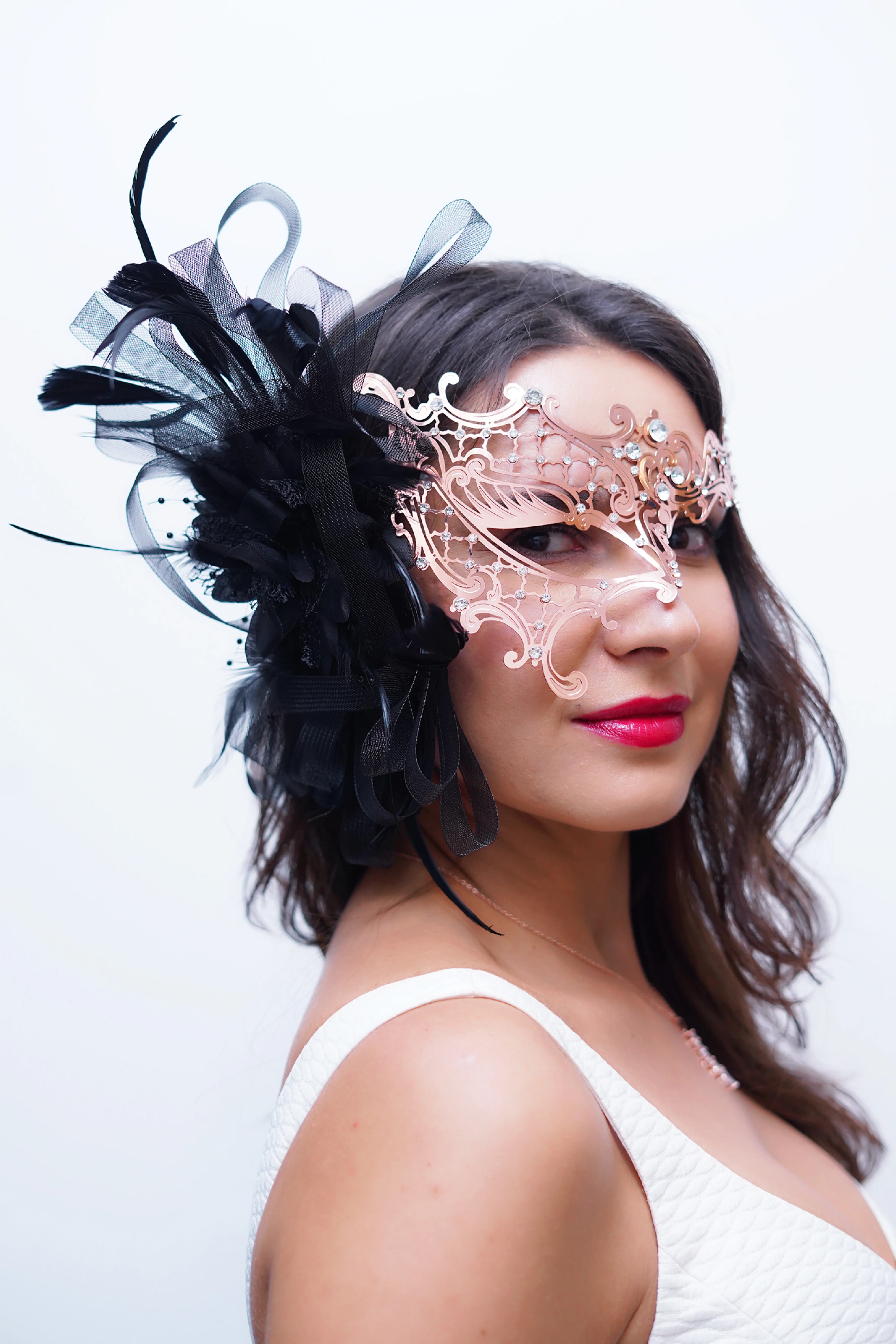 Phantom Feather Mask - Rose Gold - Image 2