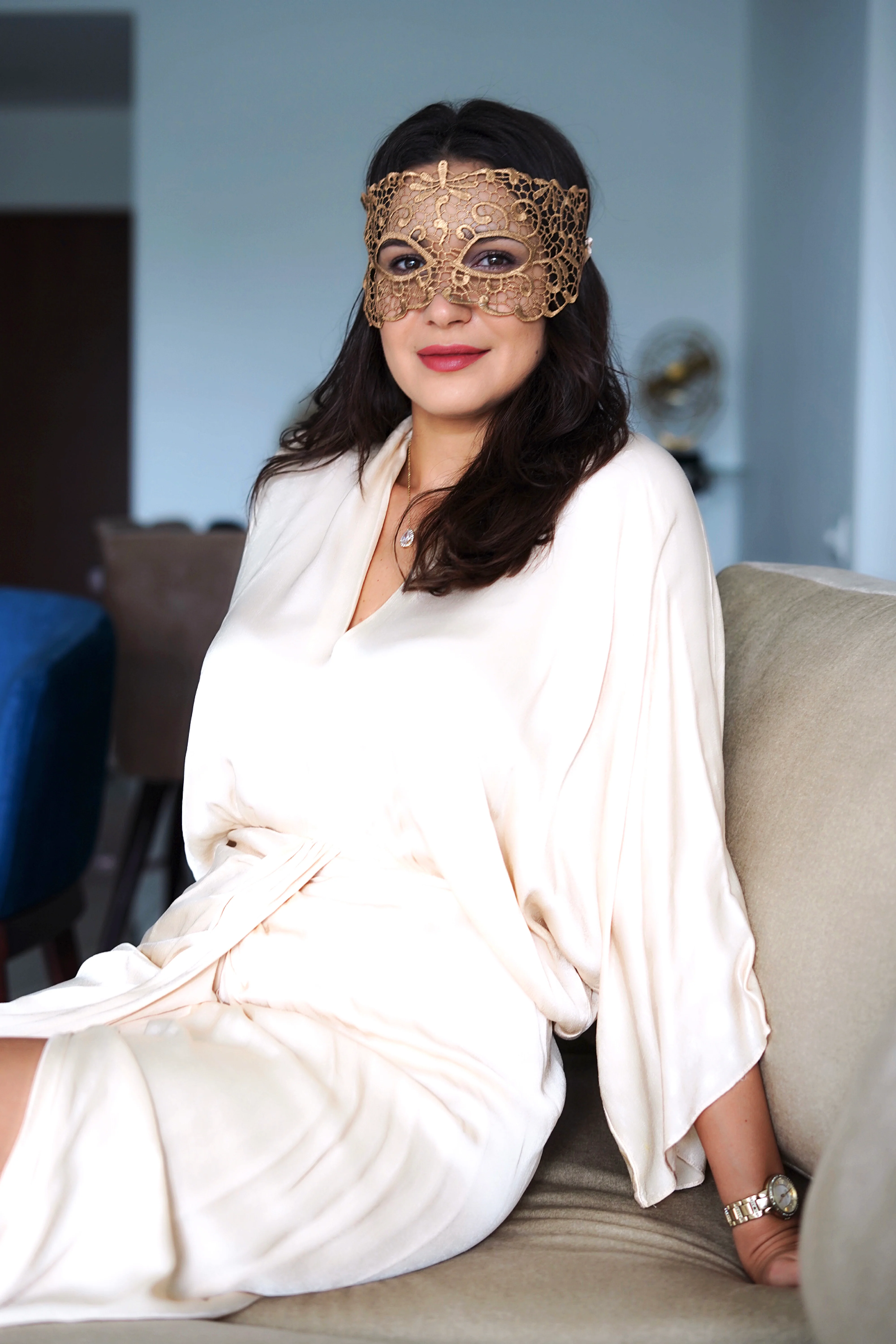 Fiona Lace Mask - Gold - Image 5