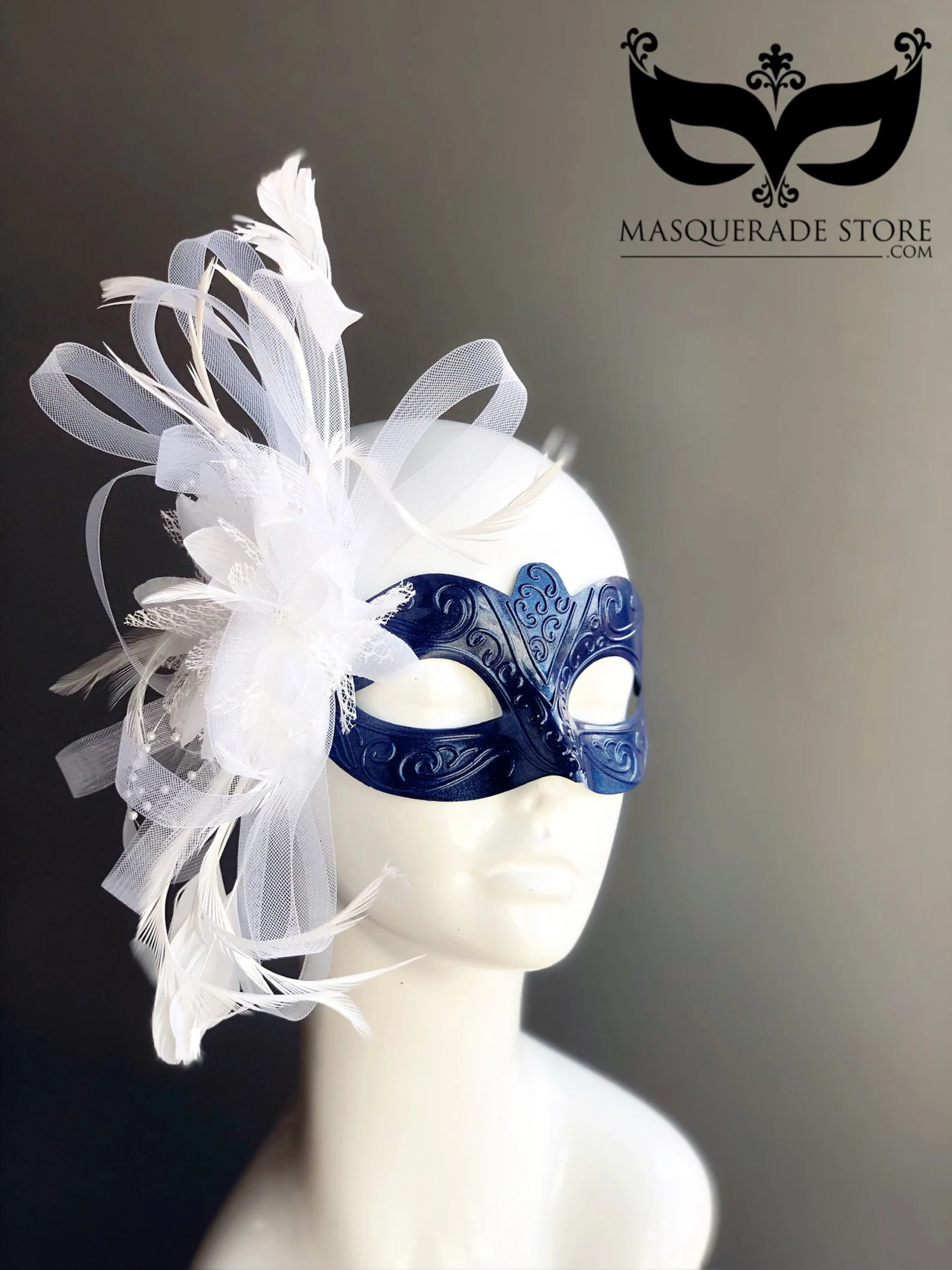 The Muse Feather Mask - Cobalt Blue - Image 3